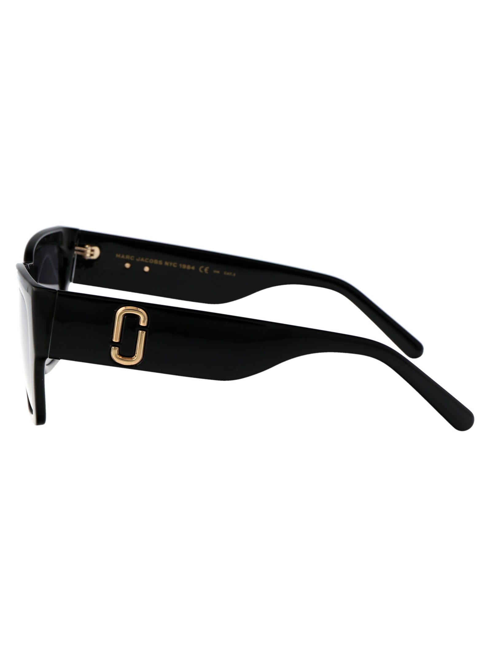 Marc Jacobs Black Acetate Sunglasses In Black