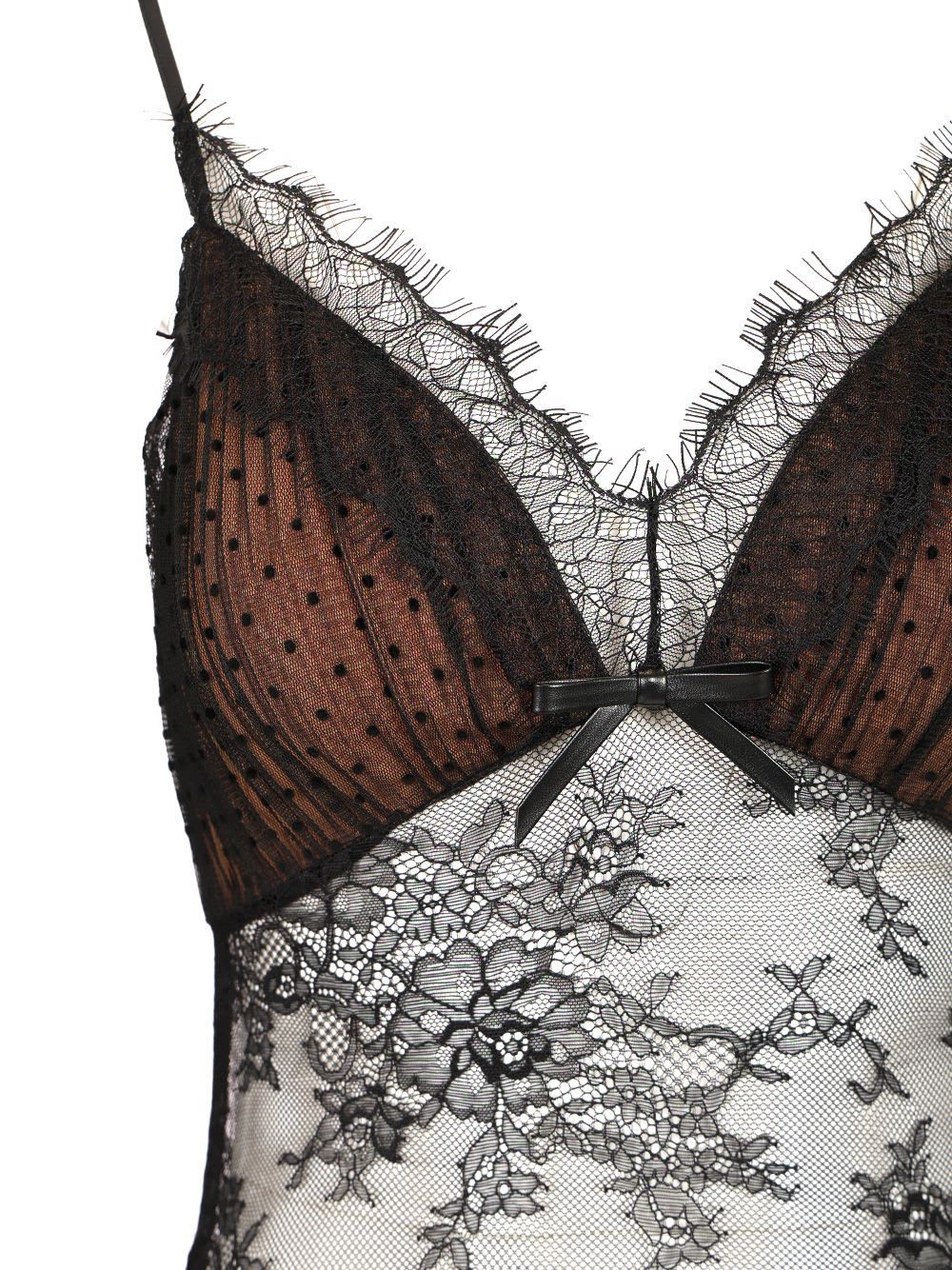 Self-portrait Bodysuit Made Of Polyester Blend. In Black
