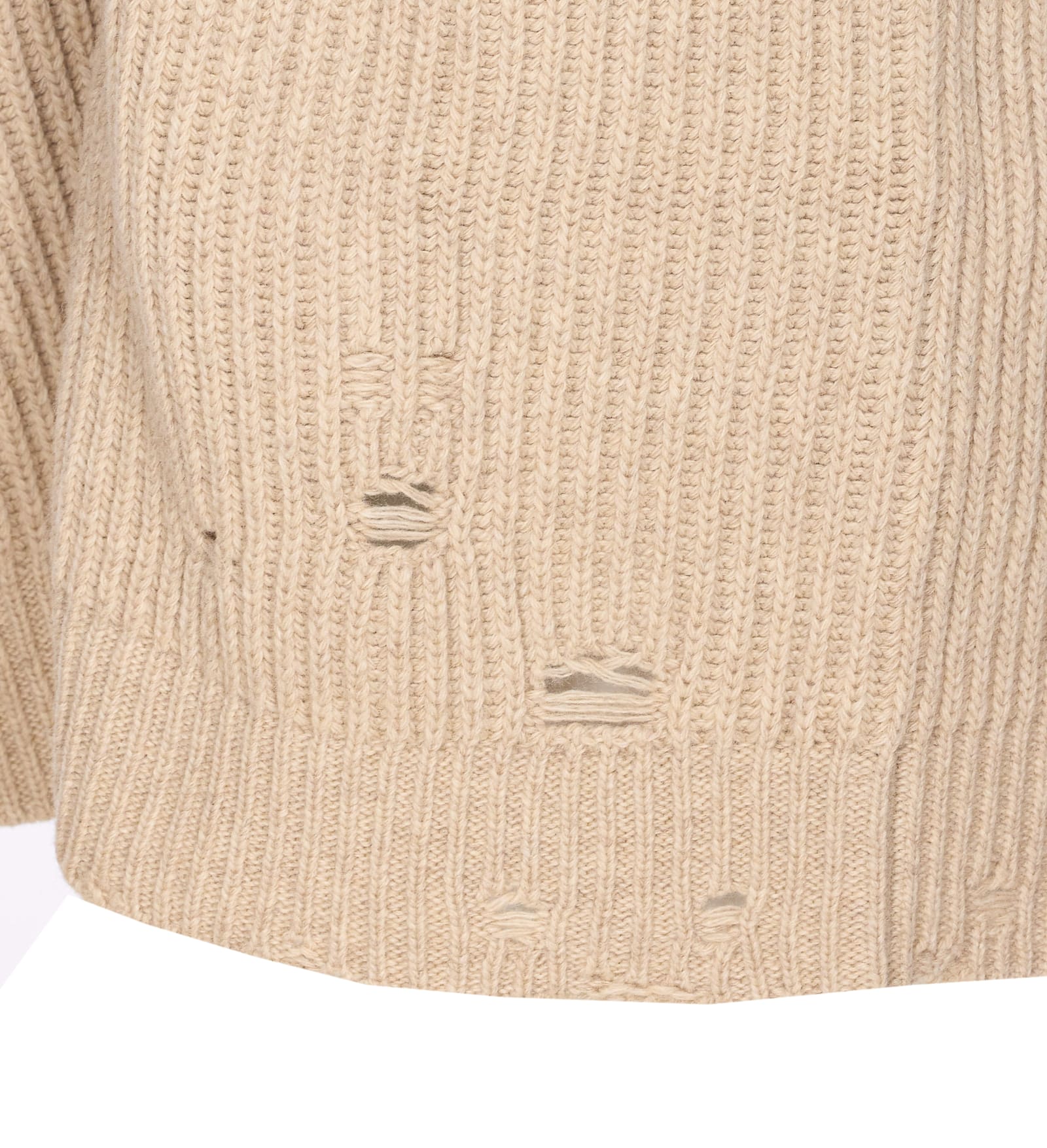 Mm6 Maison Margiela High-neck Zip-front Top In Neutral