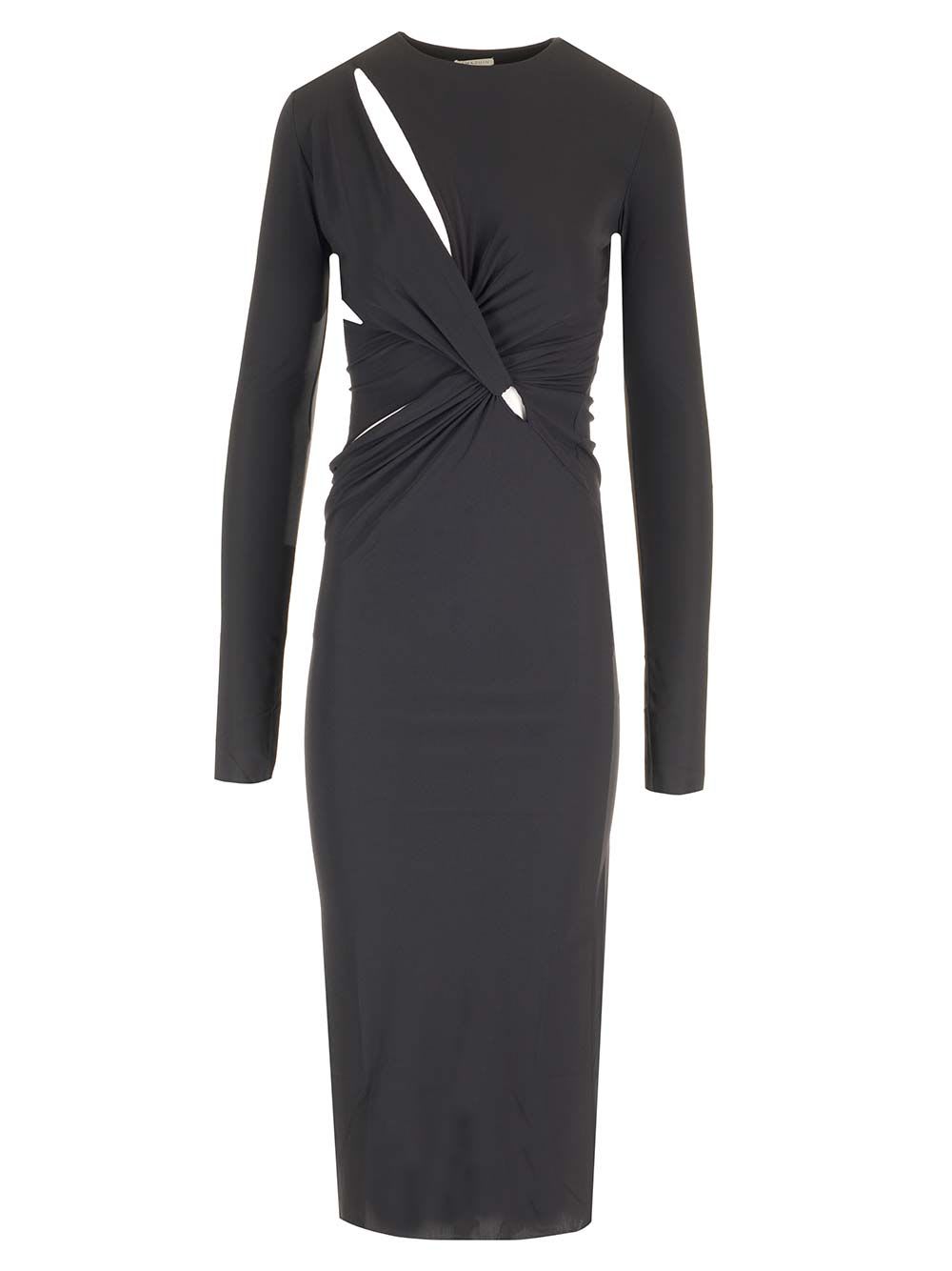 Shop Amazuìn Bea Cut Out Midi Dress In Black