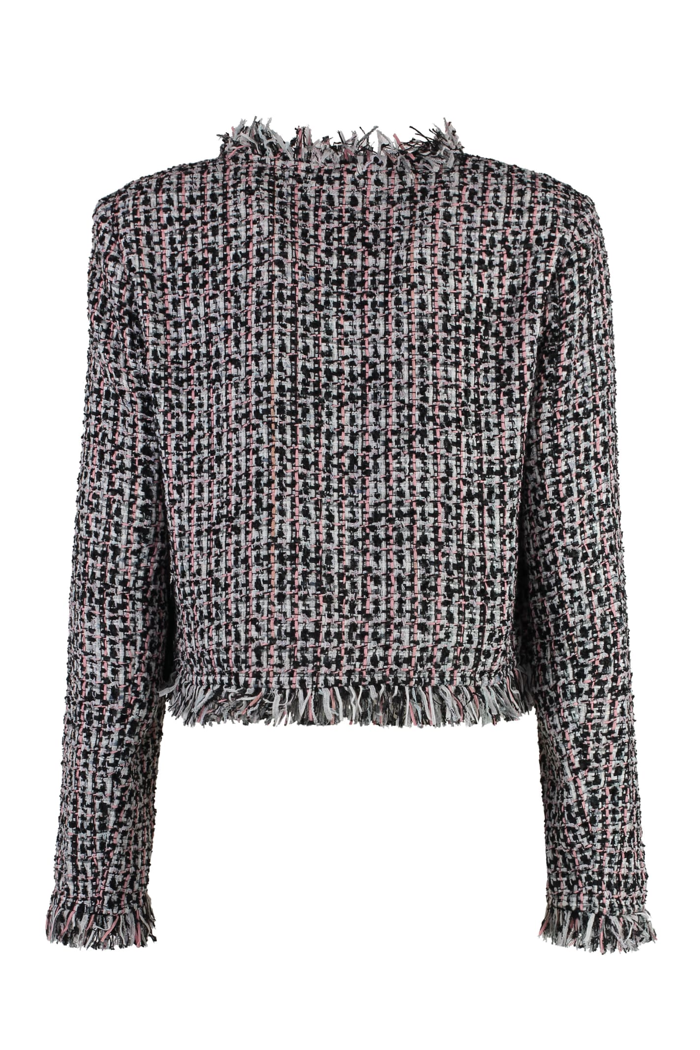 Shop Self-portrait Bouclè Knit Jacket In Multicolor