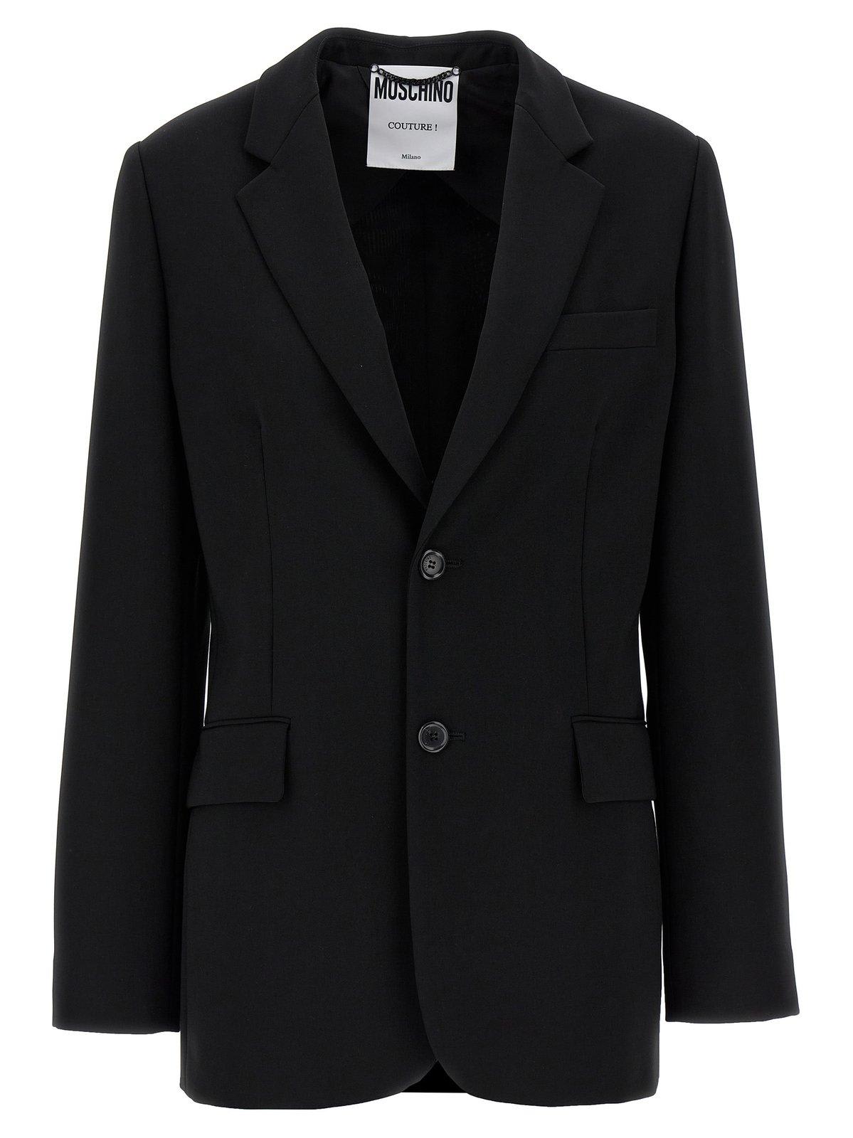 Shop Moschino Two-button Blazer In Multi Black