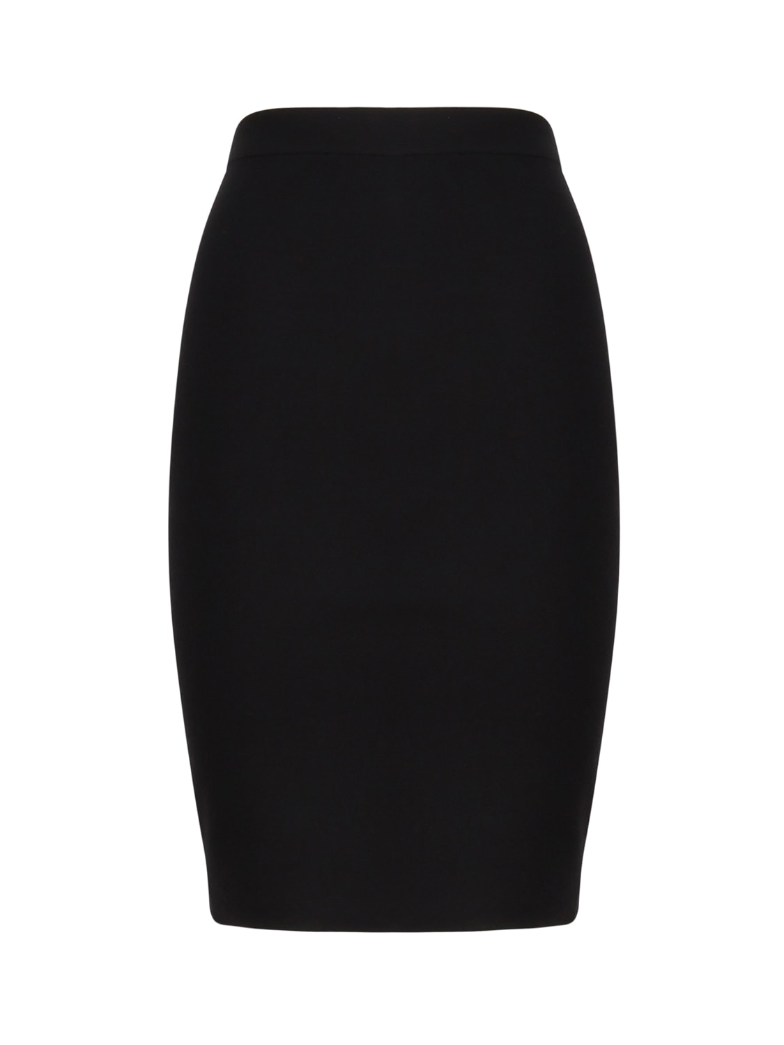 Shop Saint Laurent Wool Pencil Skirt In Black