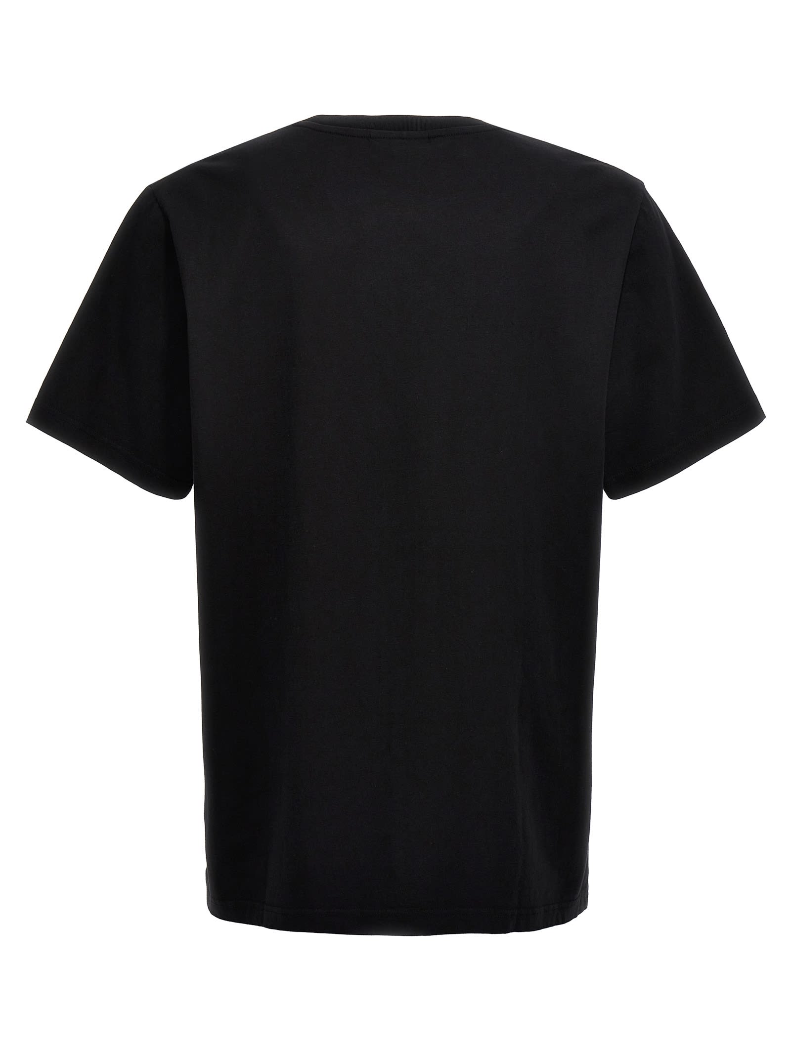 Maison Kitsuné Black T-shirt With Fox Head Patch In Cotton In Black