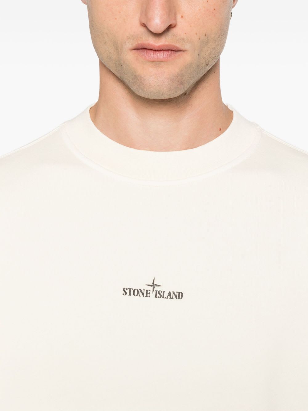 Stone Island Balmain Black Cotton T-shirts And Polos In White