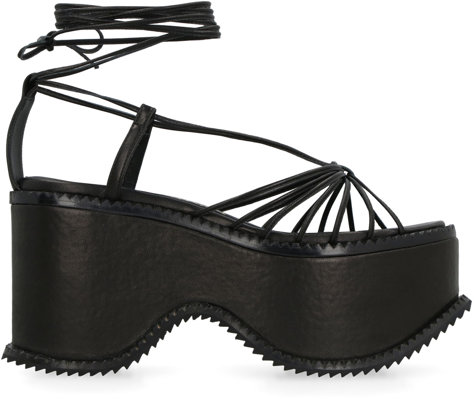 Shop Vivienne Westwood Leather Platform Sandals In Black