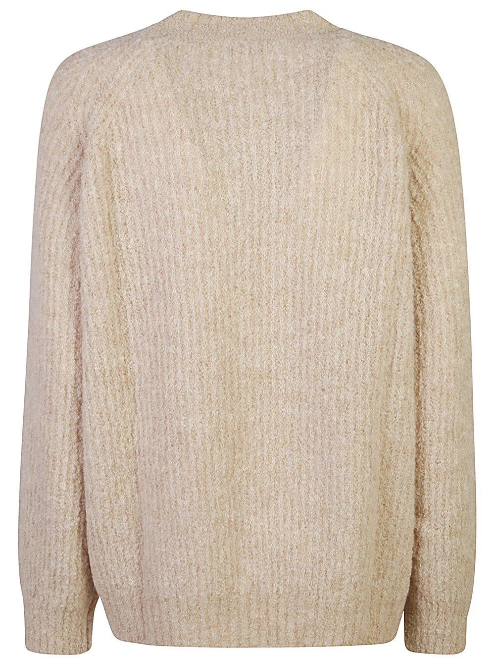 Shop Roberto Collina Crewneck Knit Sweater In Beige