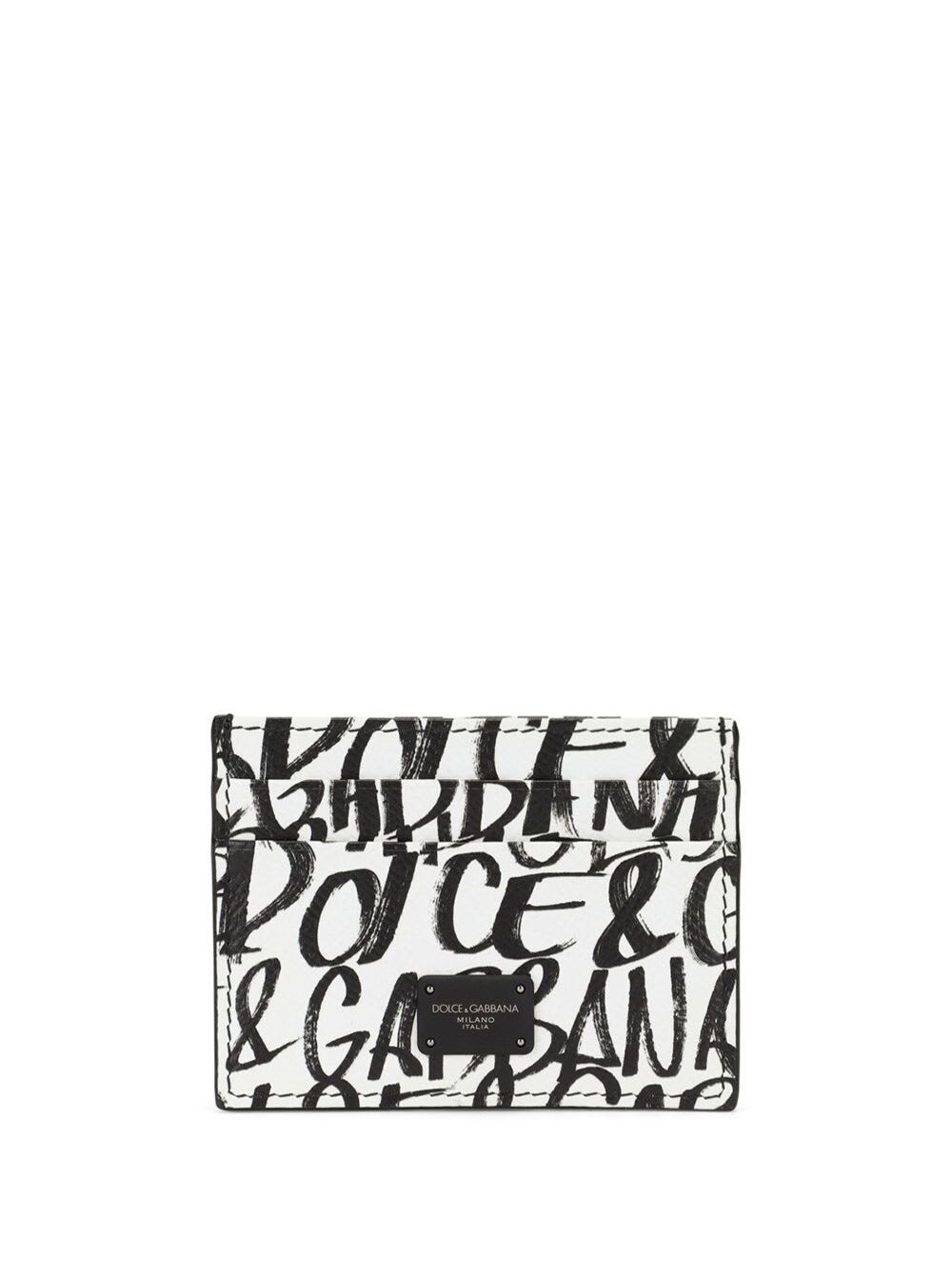 Dolce & Gabbana Graffiti Allover Logo Stampolyamide Su Pelle Grained