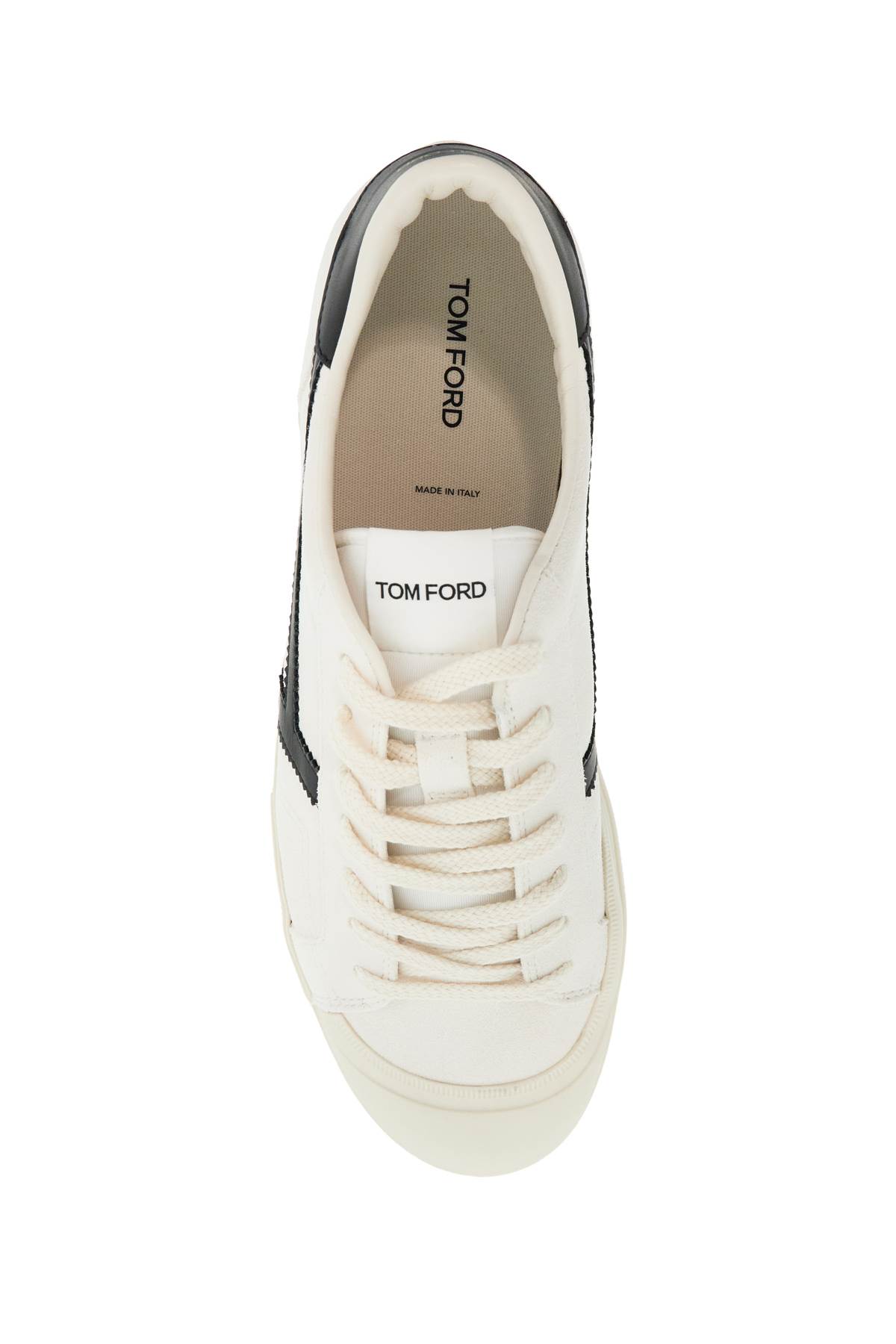 Tom Ford Jarvis Low-top Sneakers In Optical White/black + Ivory (white)
