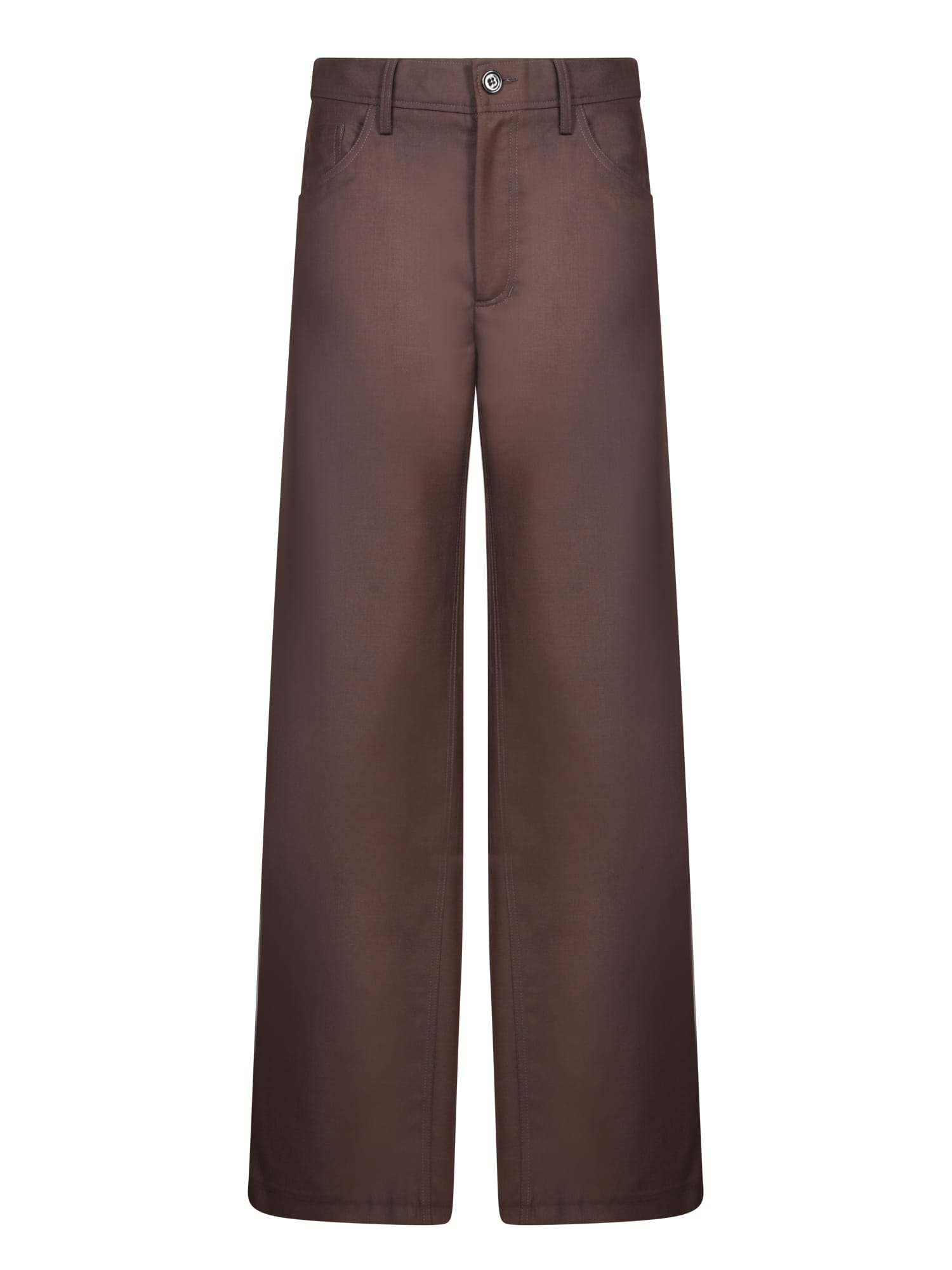 Shop Séfr Wide Jiro Brown Pants