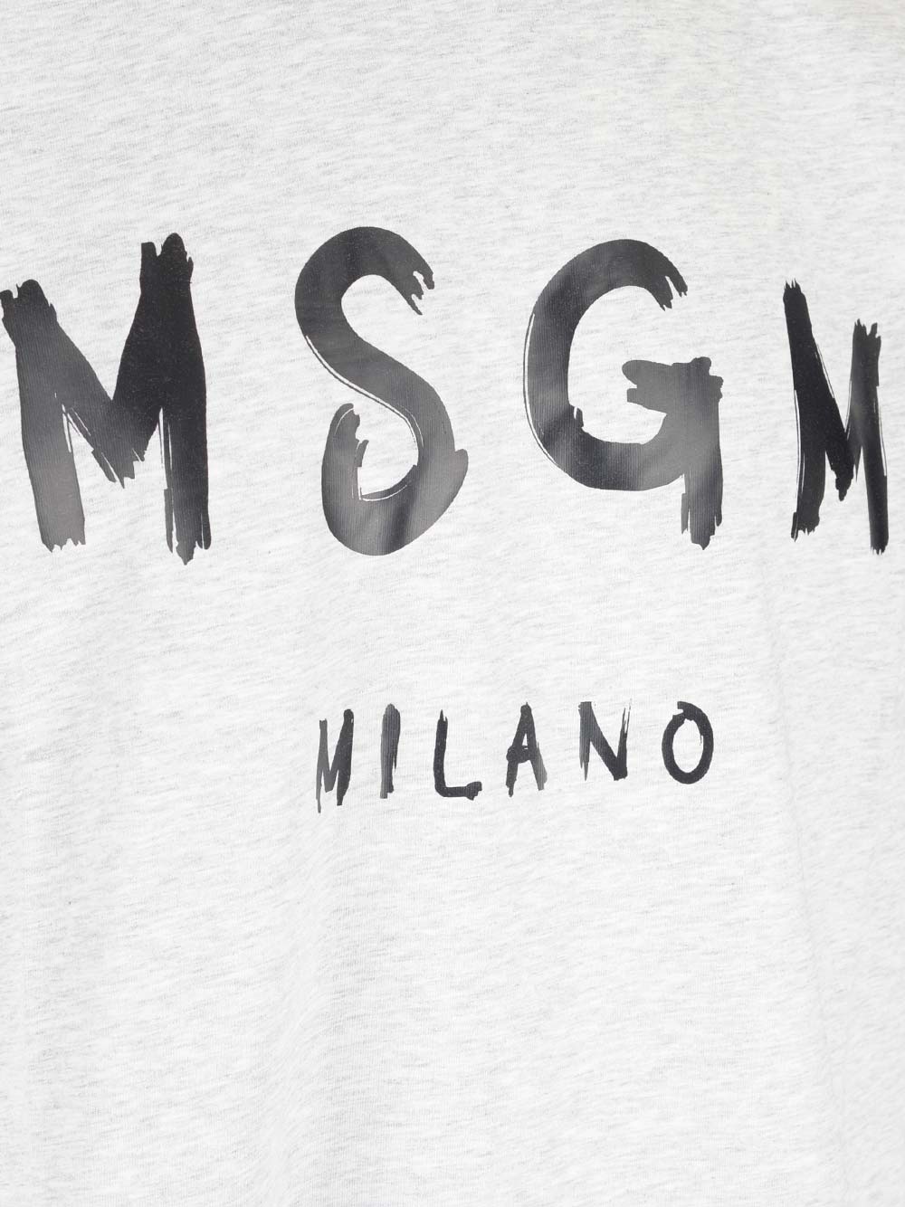 Shop Msgm Grey T-shirt With Logo In Grigio
