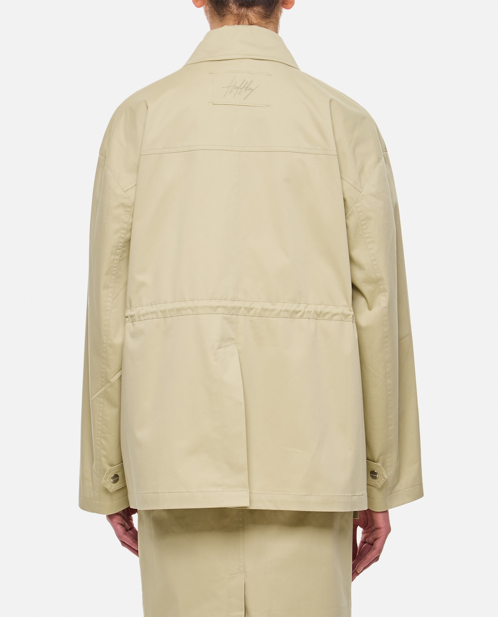 Halfboy Biege Parka With Drawstring Waist In Grey