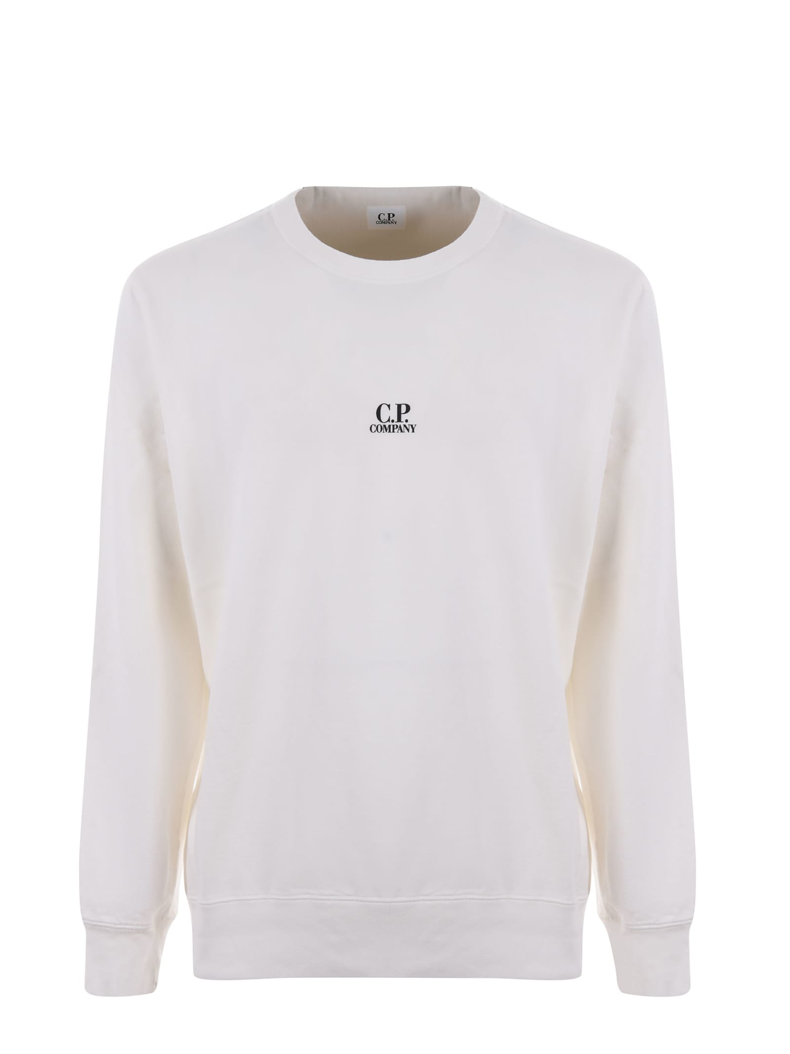 Shop C.p. Company Lightweight Sweatshirt In Bianco Latte