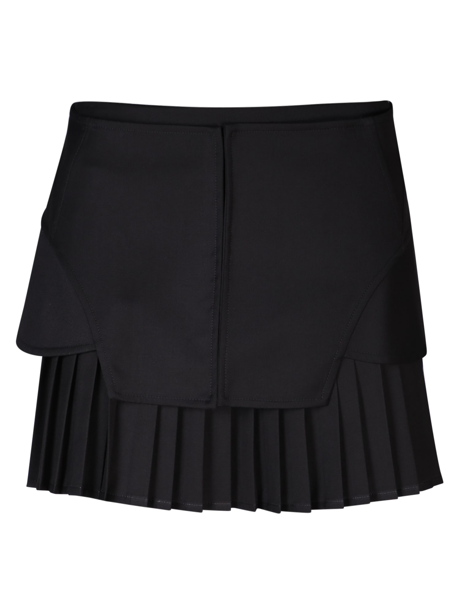 Shop Andreädamo Black Flannel Mini-skirt