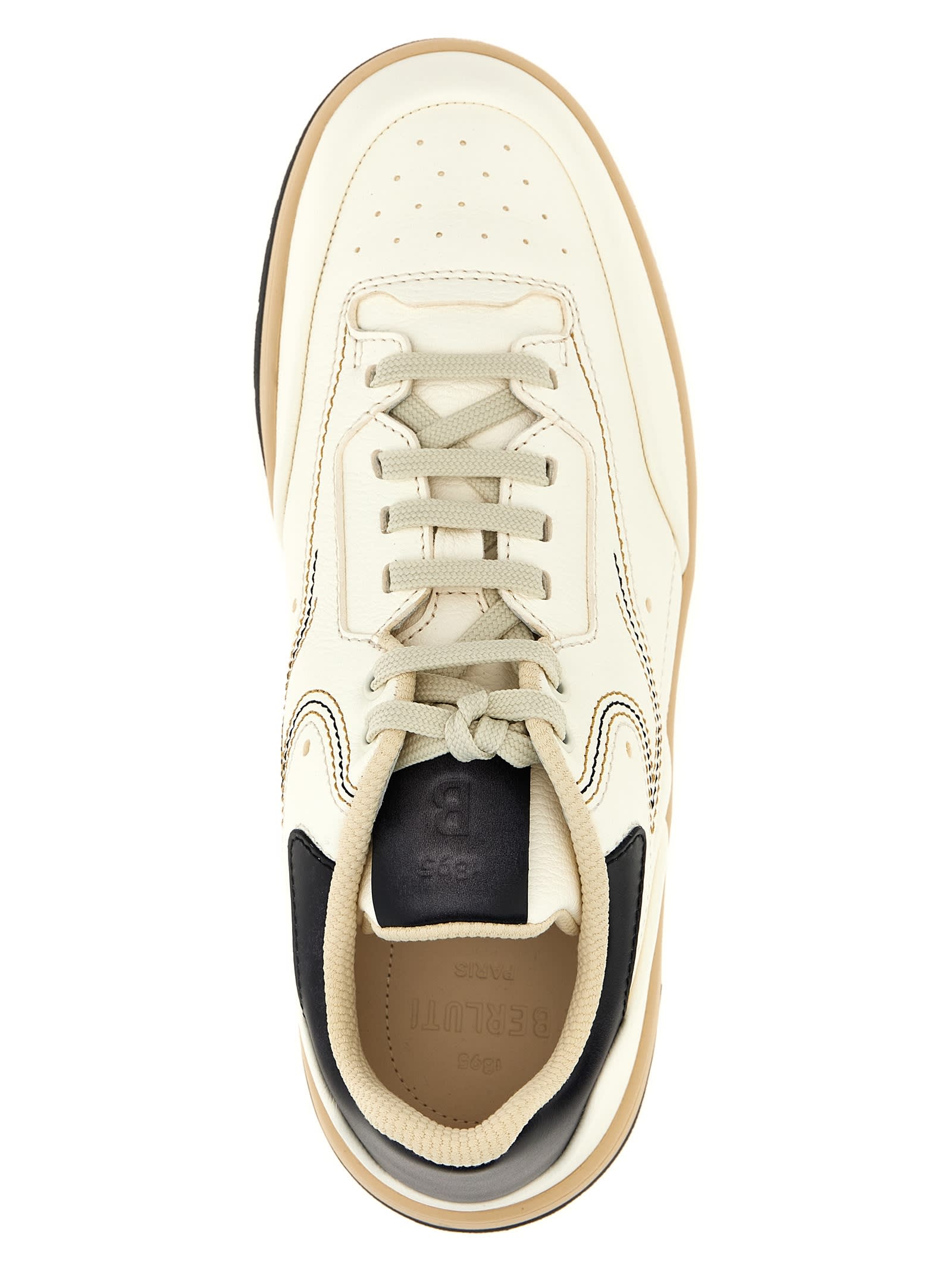 Shop Berluti Play-off Sneakers In White/black