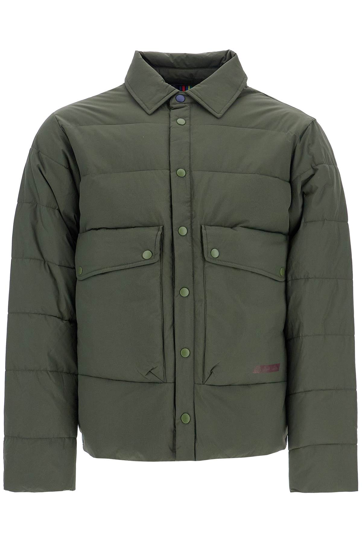 Shop Ps By Paul Smith Lightweight Recycled Nylon Down Jacket In Very Dark Green (khaki)