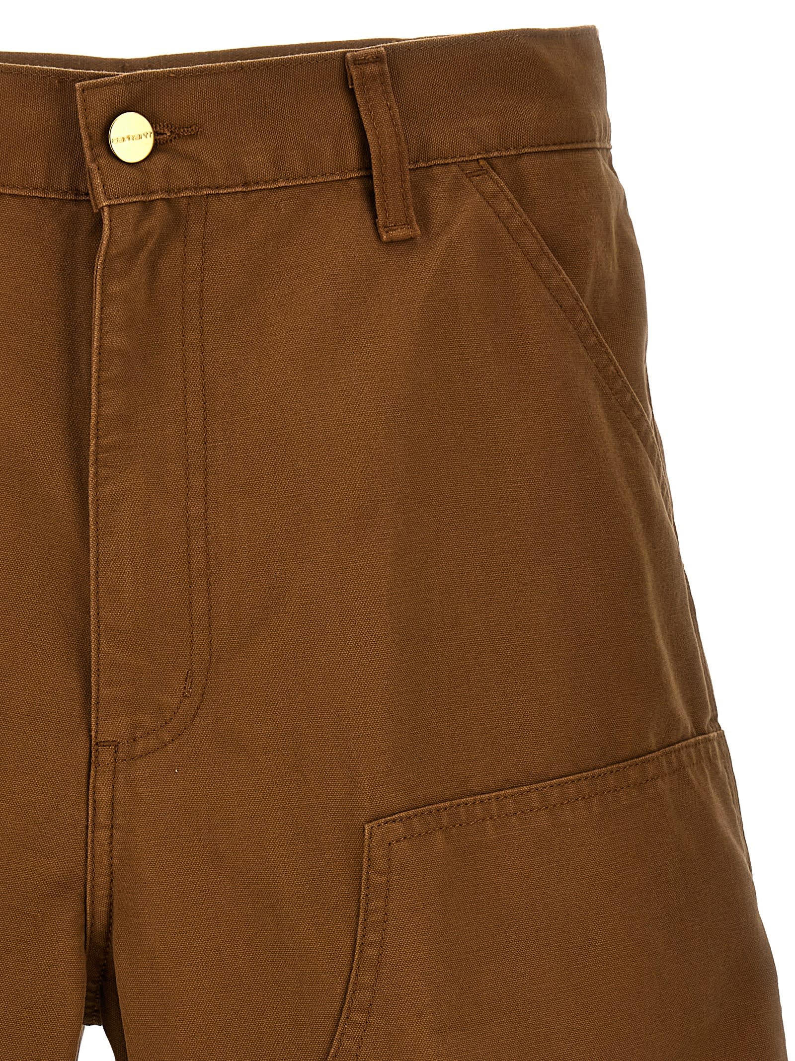 Shop Carhartt Double Knee Bermuda Shorts In Brown