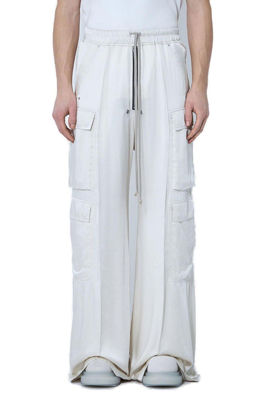 Satin Drawstring Cargo Pants