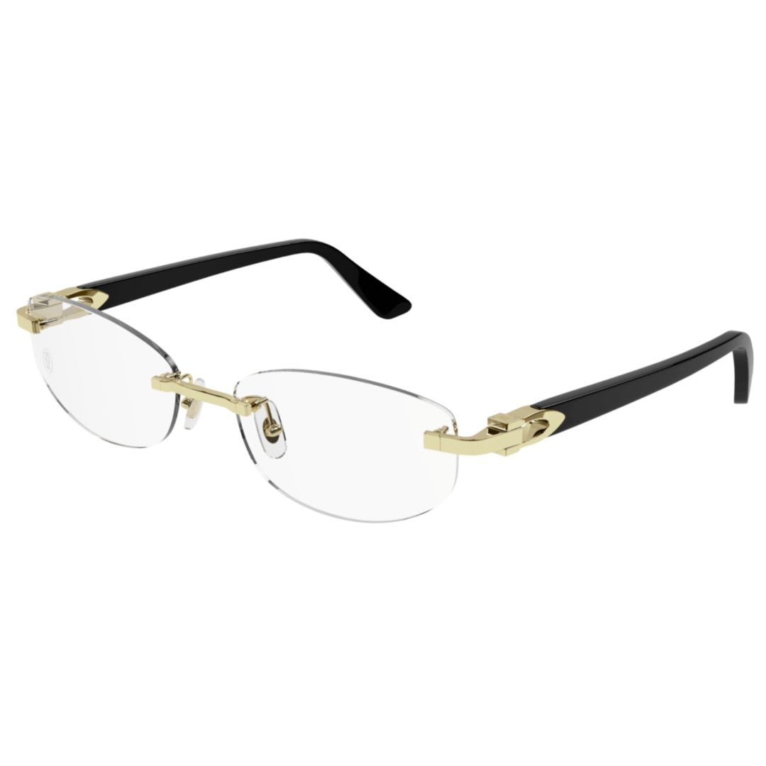 Cartier Ct0318o-001 Gold-black-transparent In Gold