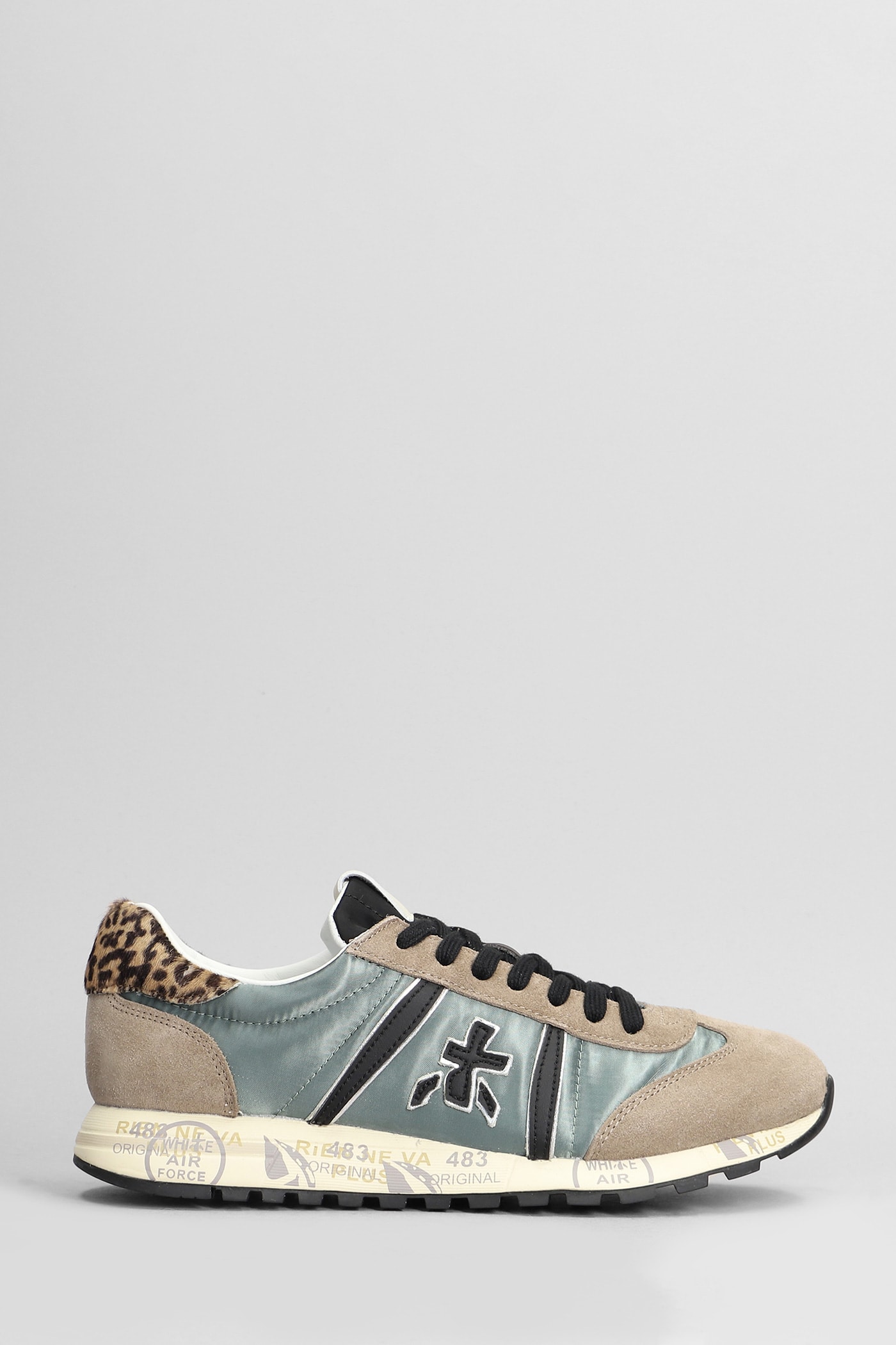 Shop Premiata Lucy Sneakers In Taupe Suede And Fabric