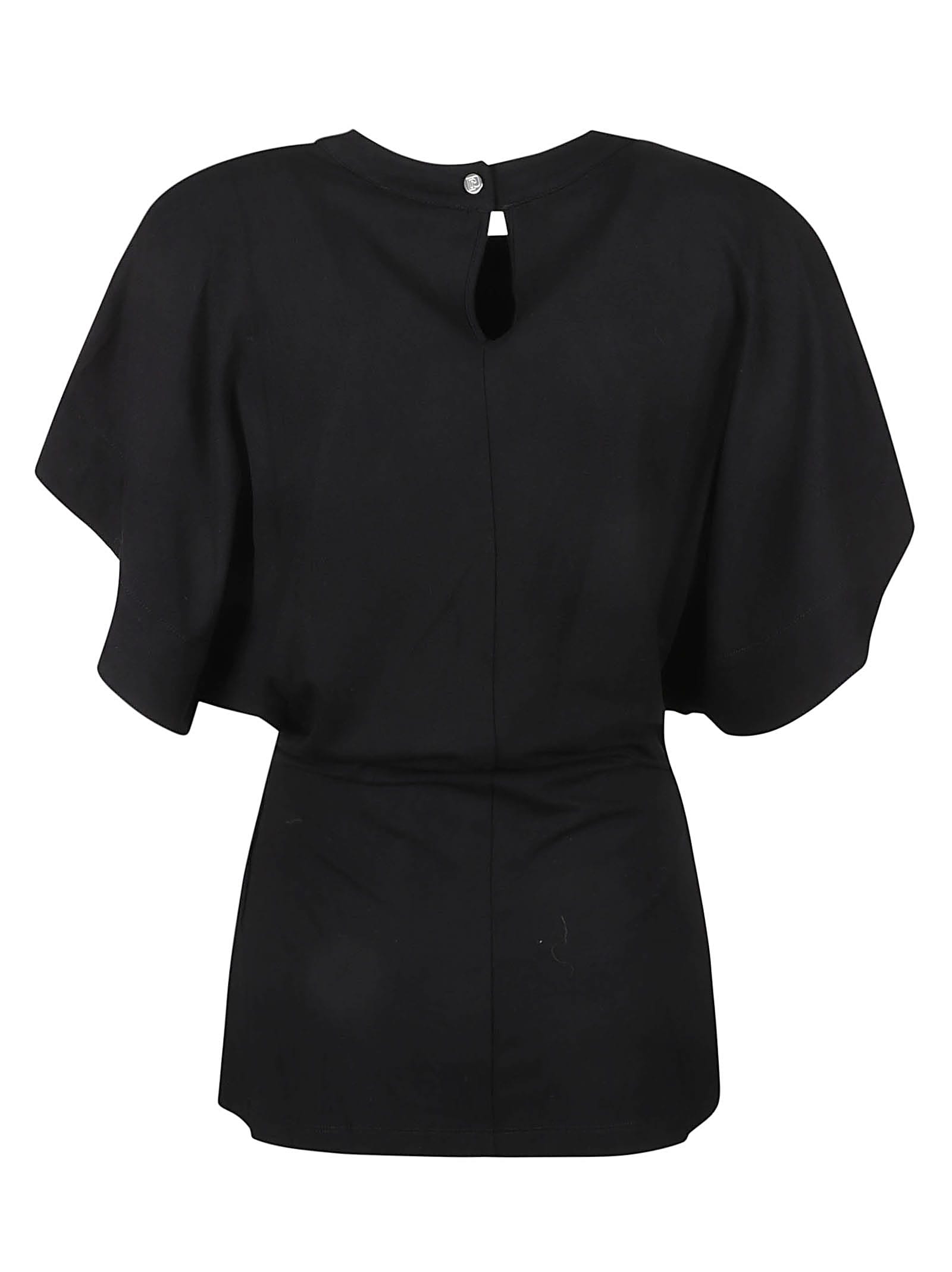 Shop Rabanne Wrap Buttoned Top In Black
