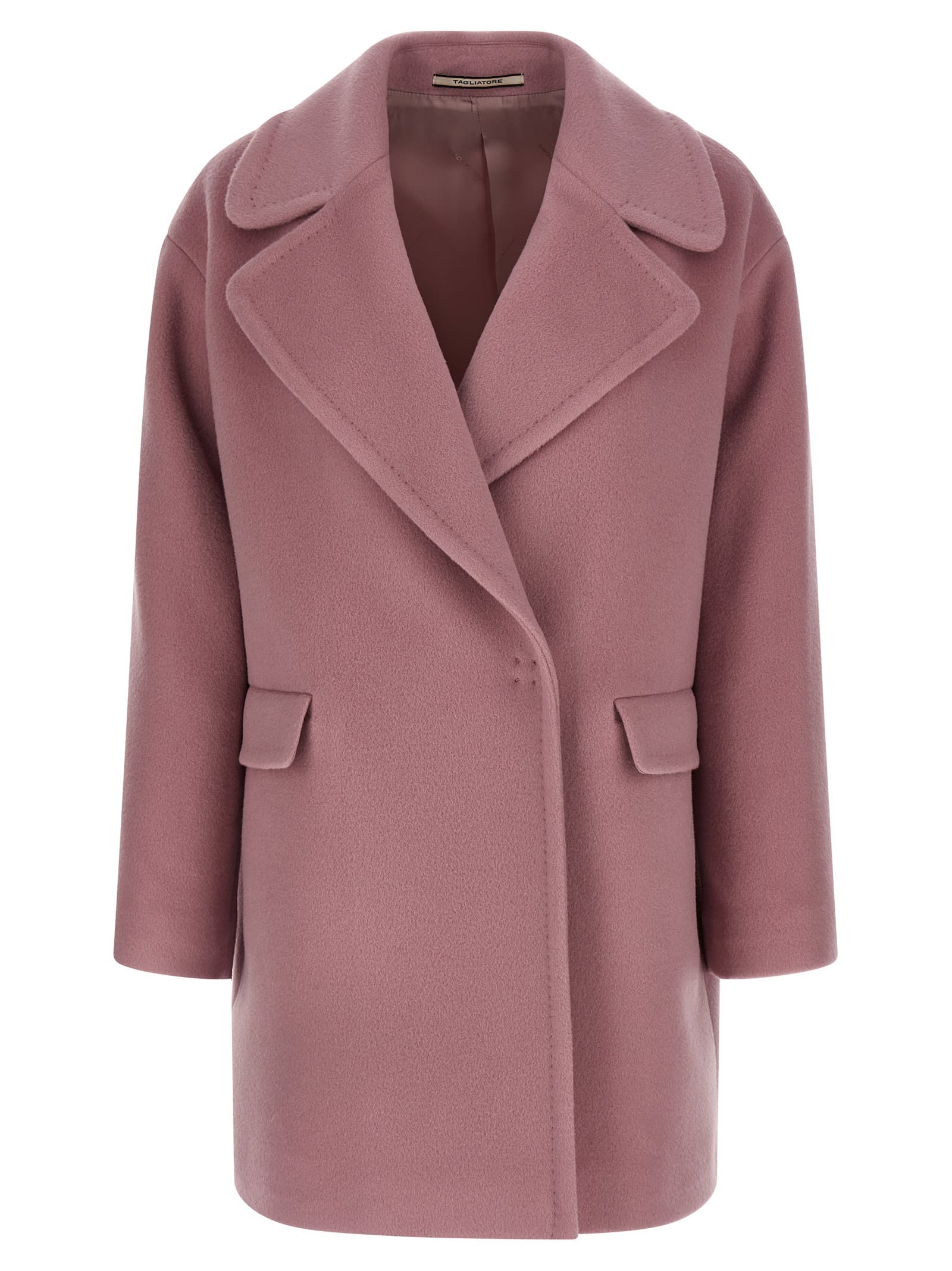 Tagliatore Astrid Double-breasted Flap Coat In Pink
