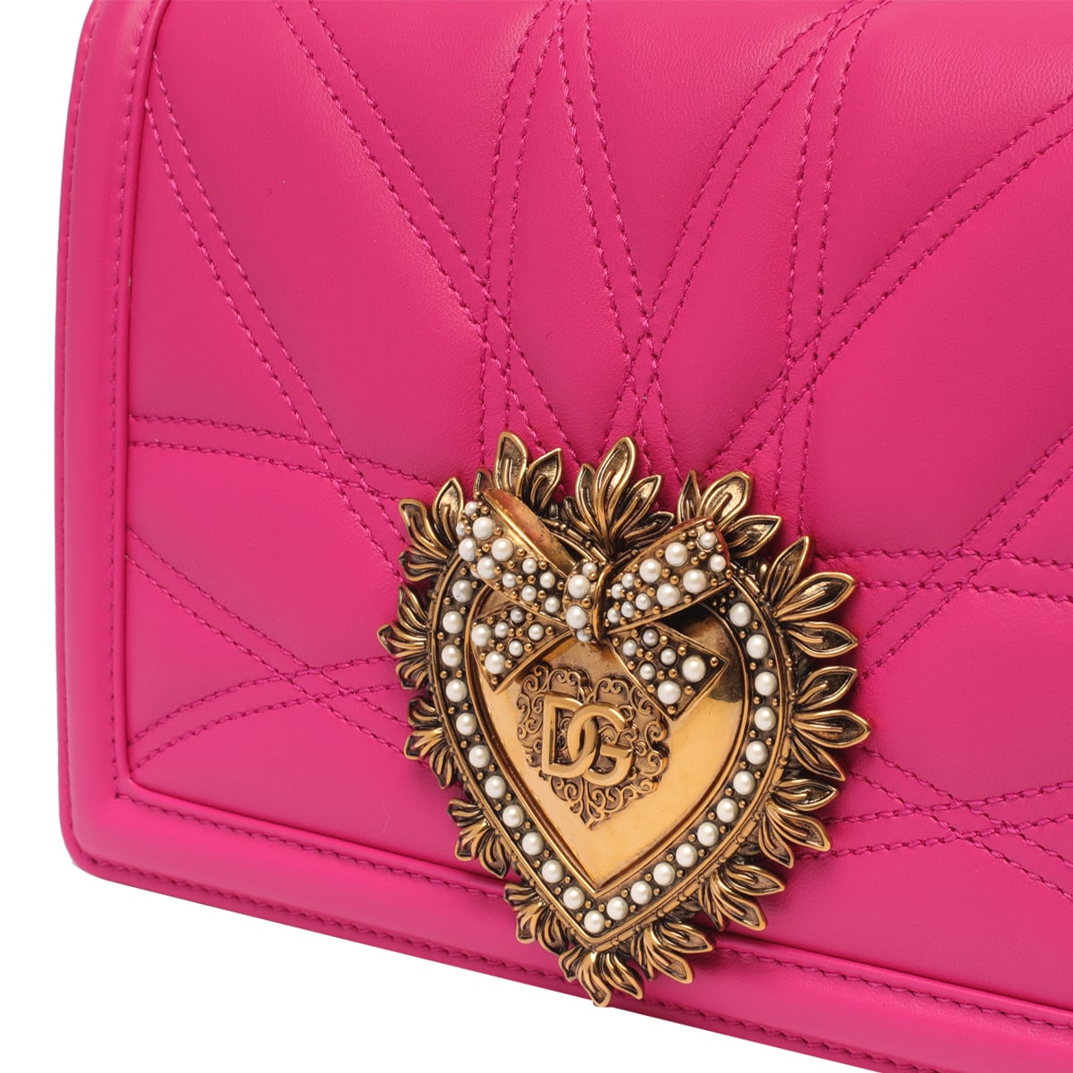 Shop Dolce & Gabbana Devotion Medium Bag In Fuchsia