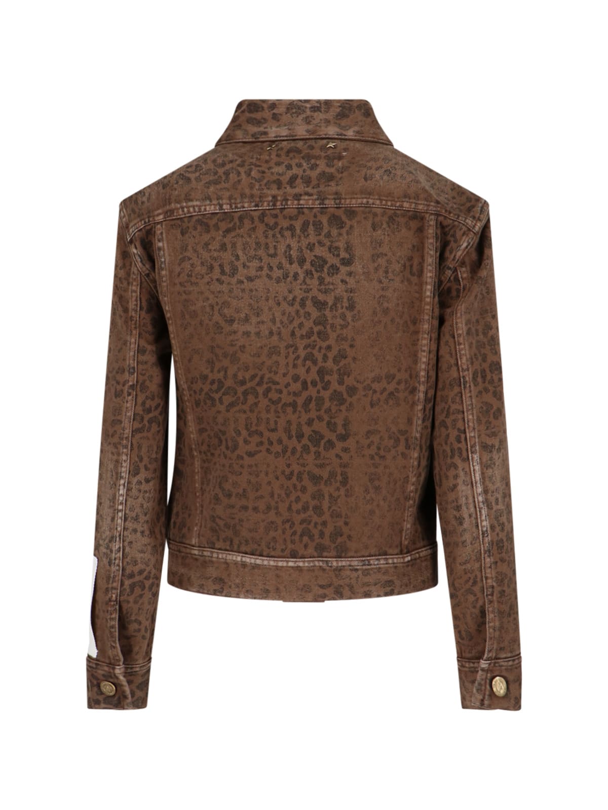 Shop Golden Goose Golden Denim Animalier Jacket In Brown