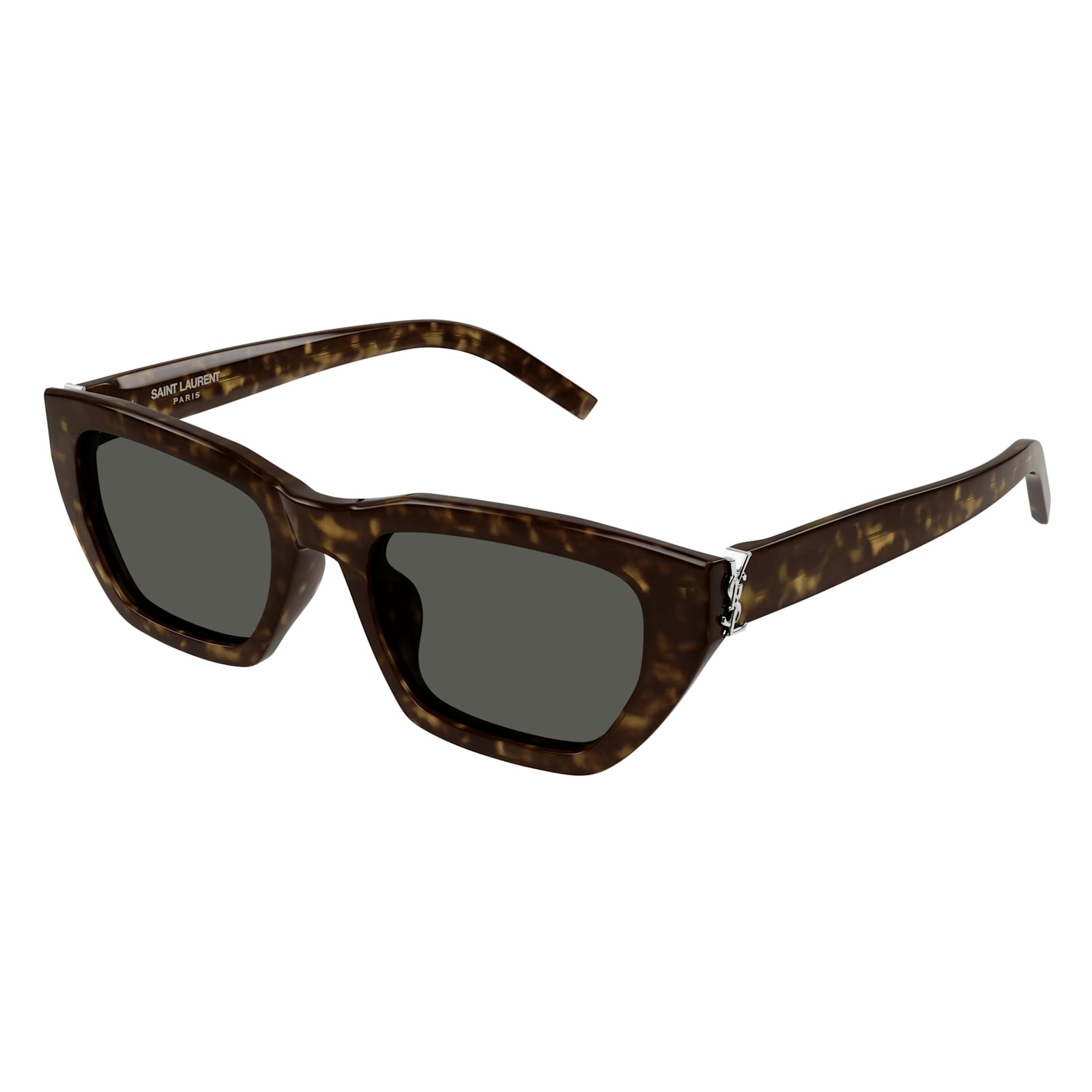 Shop Saint Laurent Sunglasses In Marrone/grigio