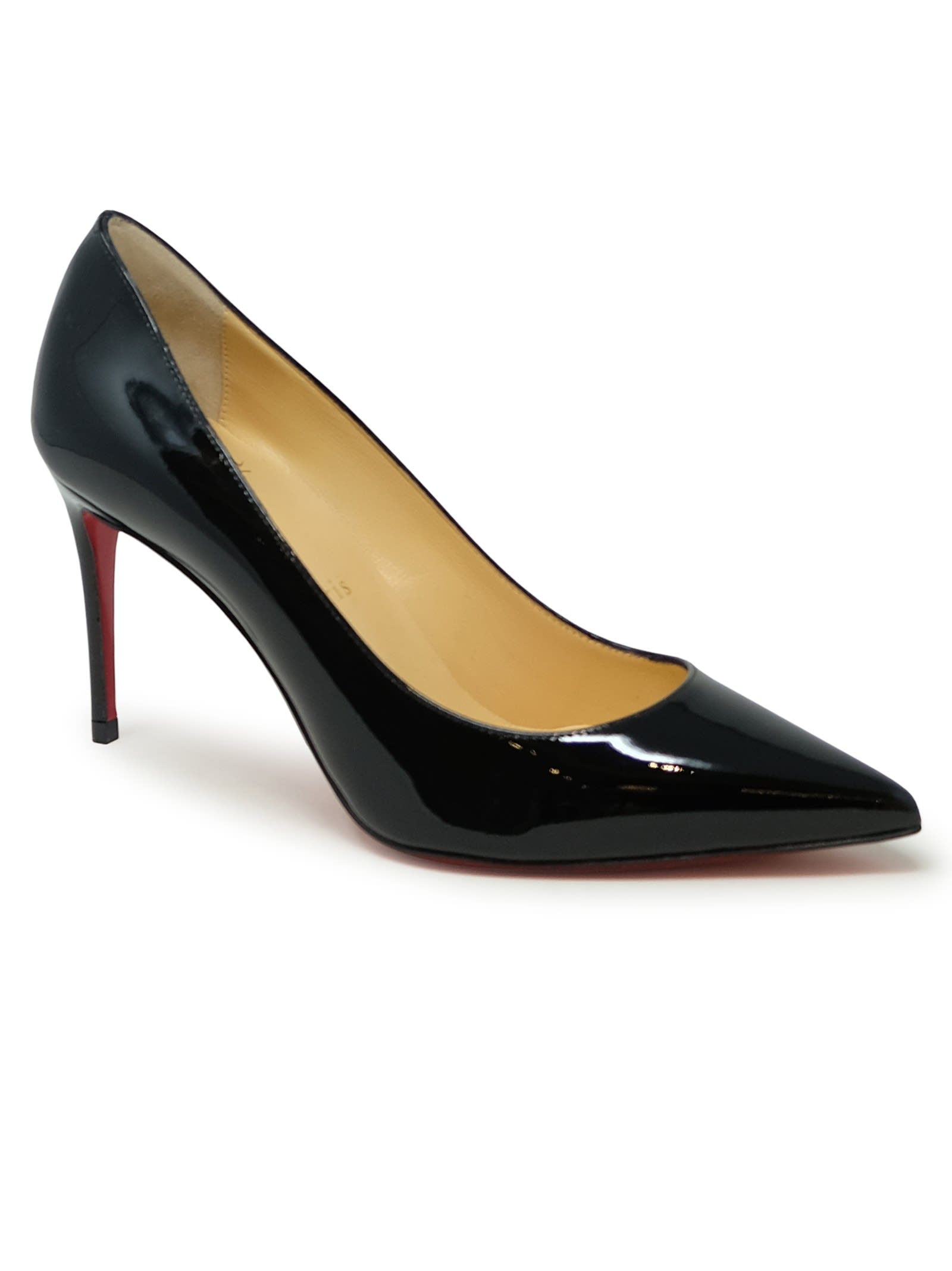 Christian Louboutin Black Patent Kate 85 Pumps In Multi