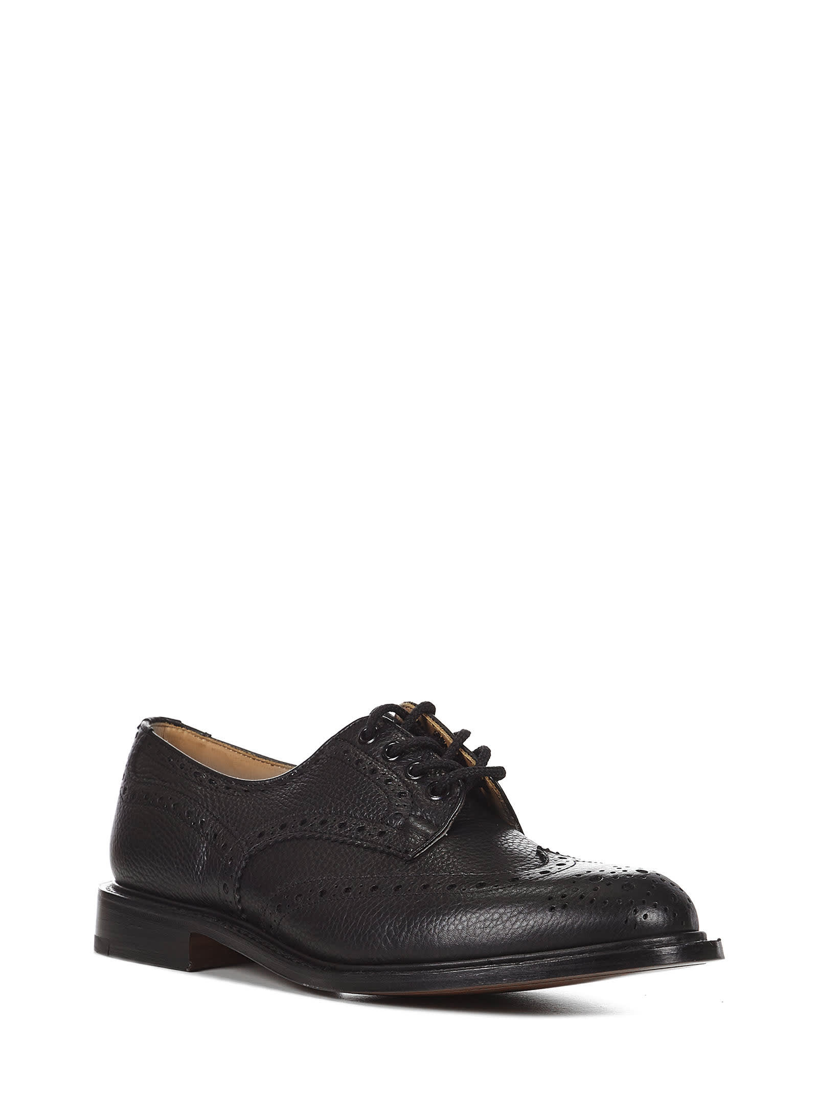 Shop Tricker's Bourton Laced Up Trickers In Black