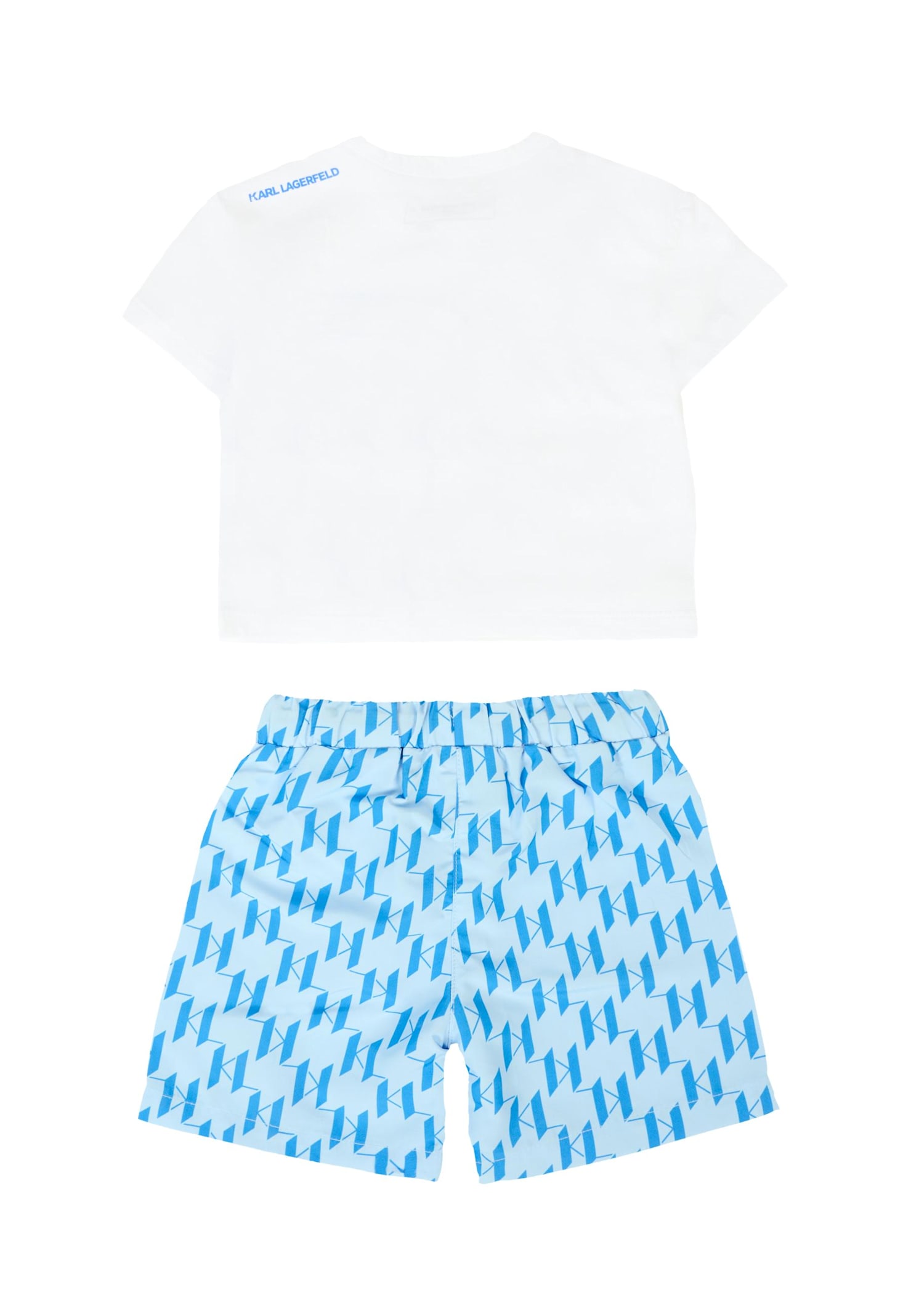 Karl Lagerfeld Light Blue Suit For Baby Boy With  In White