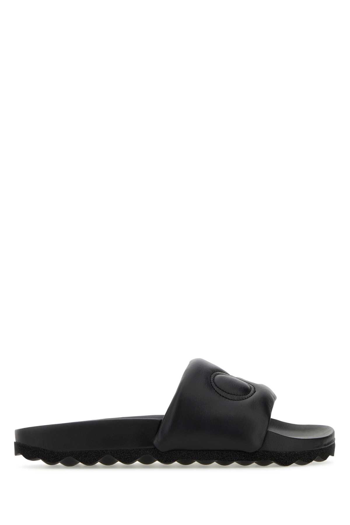 Off-White Black Leather Bookish Slippers