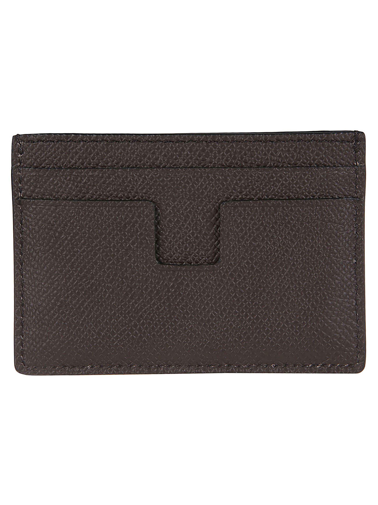 Shop Tom Ford Logo Plaque Classic Credit Card Holder In Chocolate
