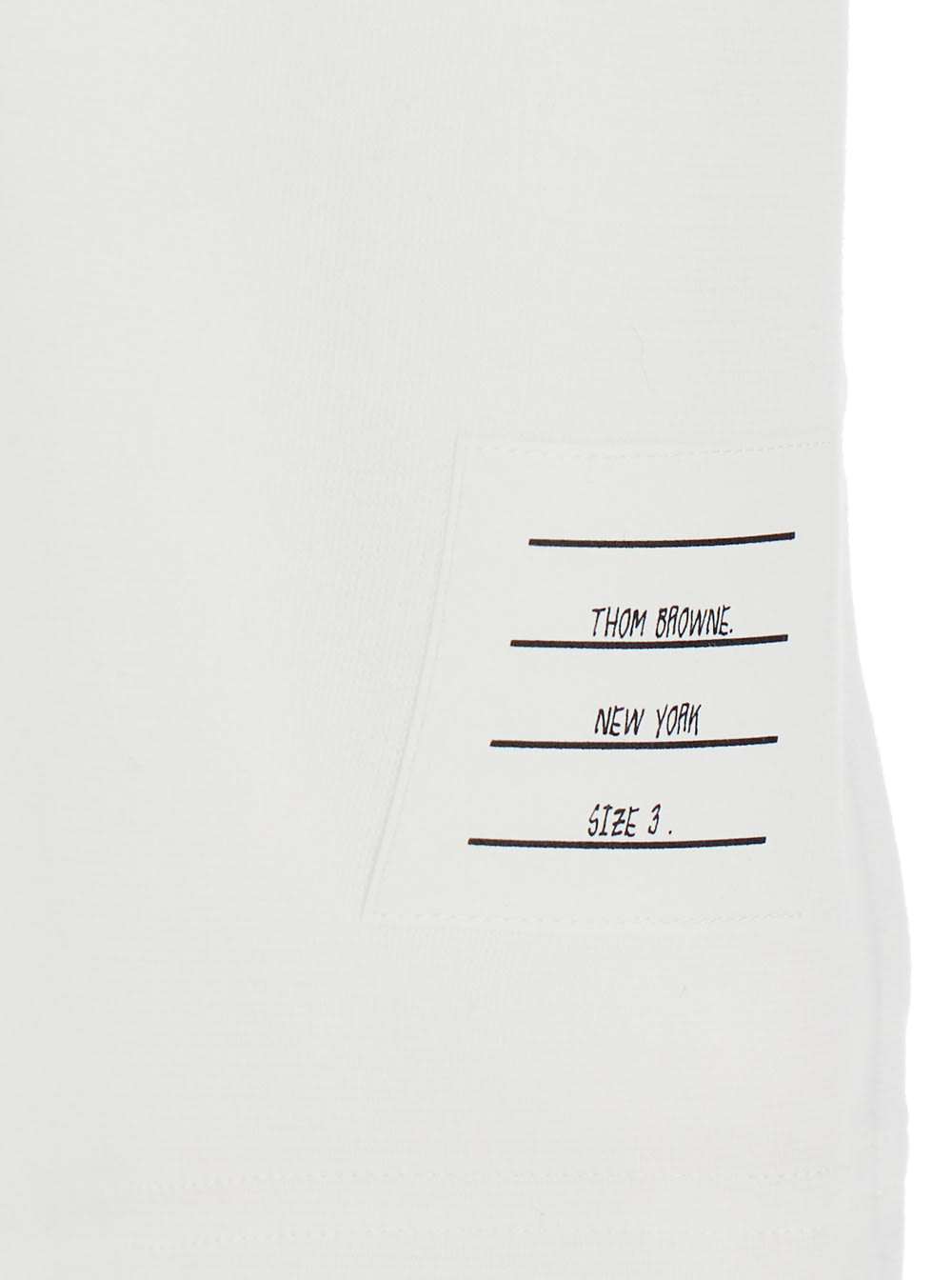 Thom Browne White Crewneck T-shirt With Rwb Detail On Neck And Sleeve In White