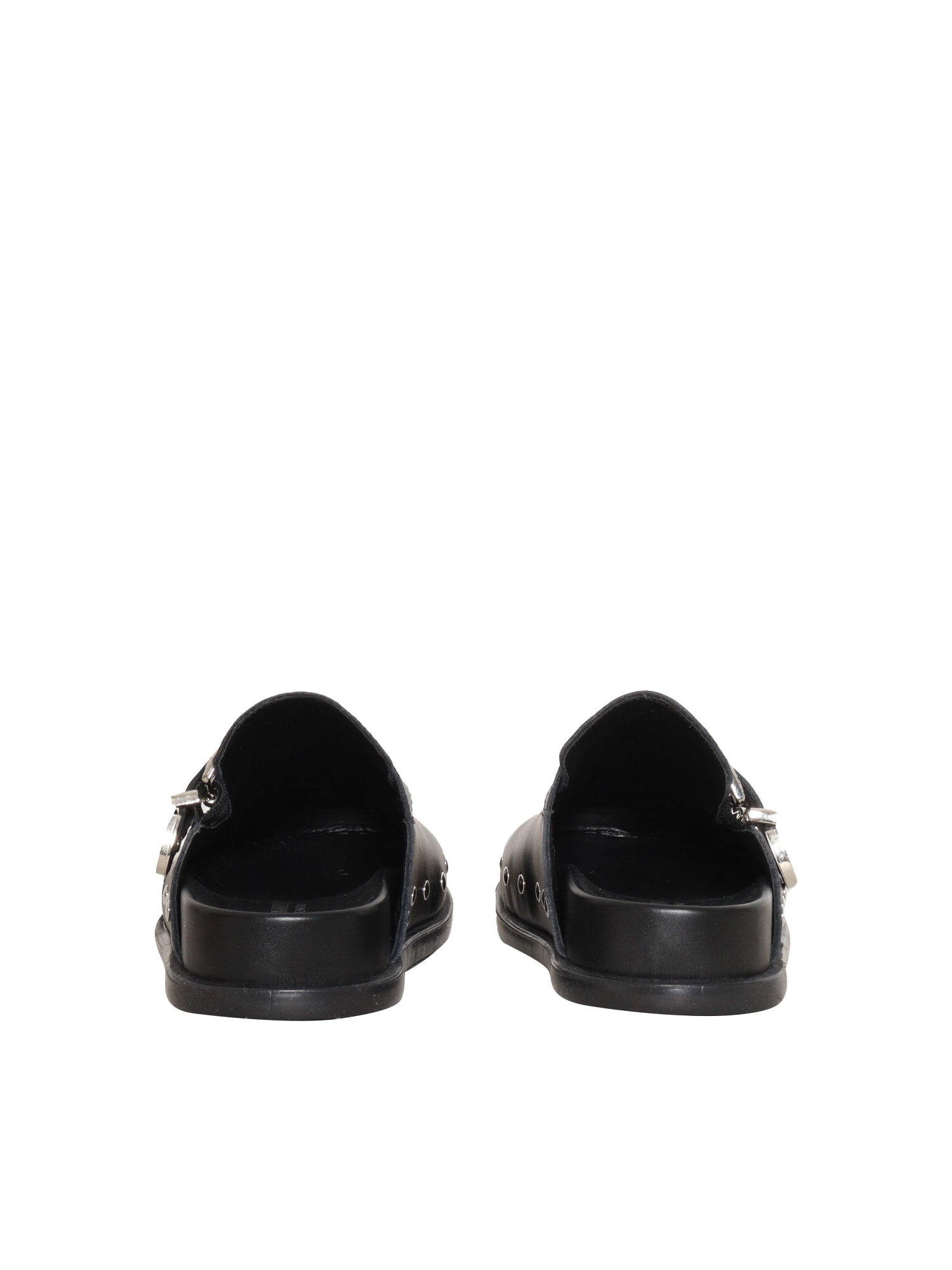 Monnalisa Studded Sabot Shoes In Black