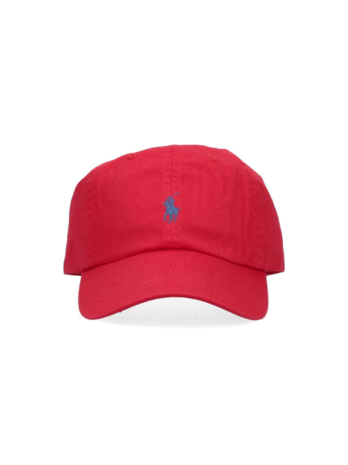 Shop Polo Ralph Lauren Logo Baseball Cap In Red