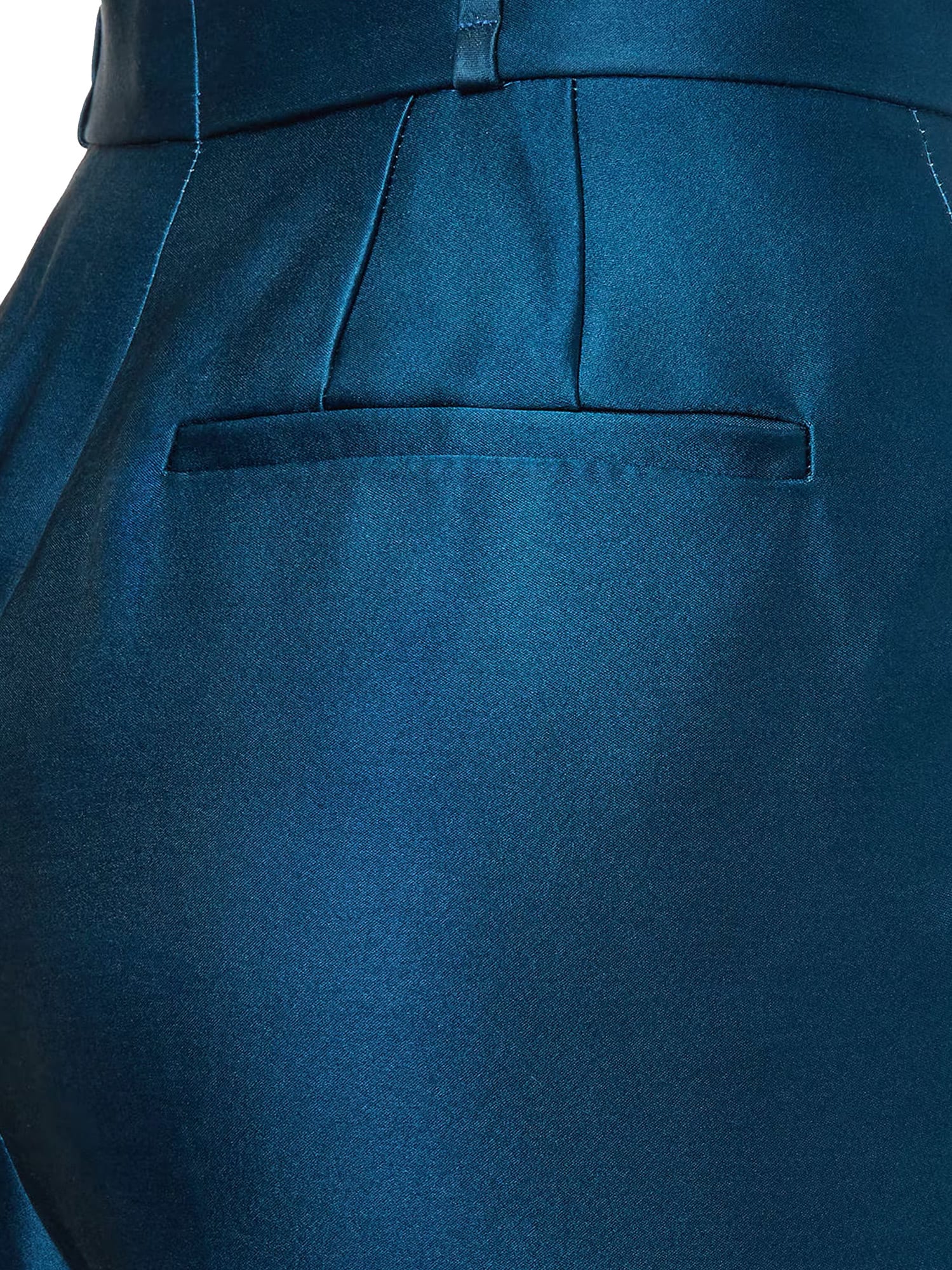 Fendi Satin Pleated Trousers Featuring Pockets In Blue