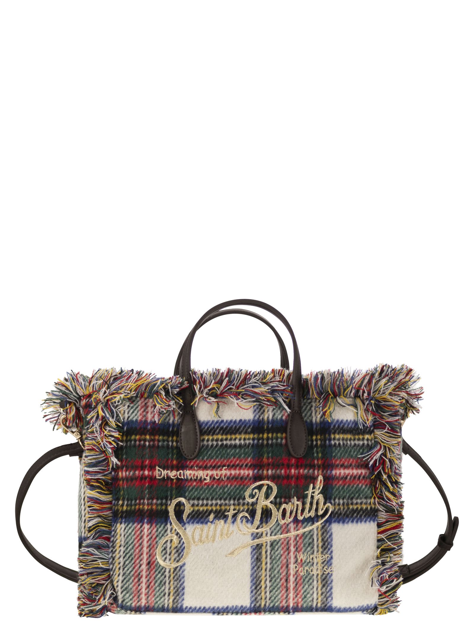 Mc2 Saint Barth Colette Bag With Bangs And Embroidered Logo In White