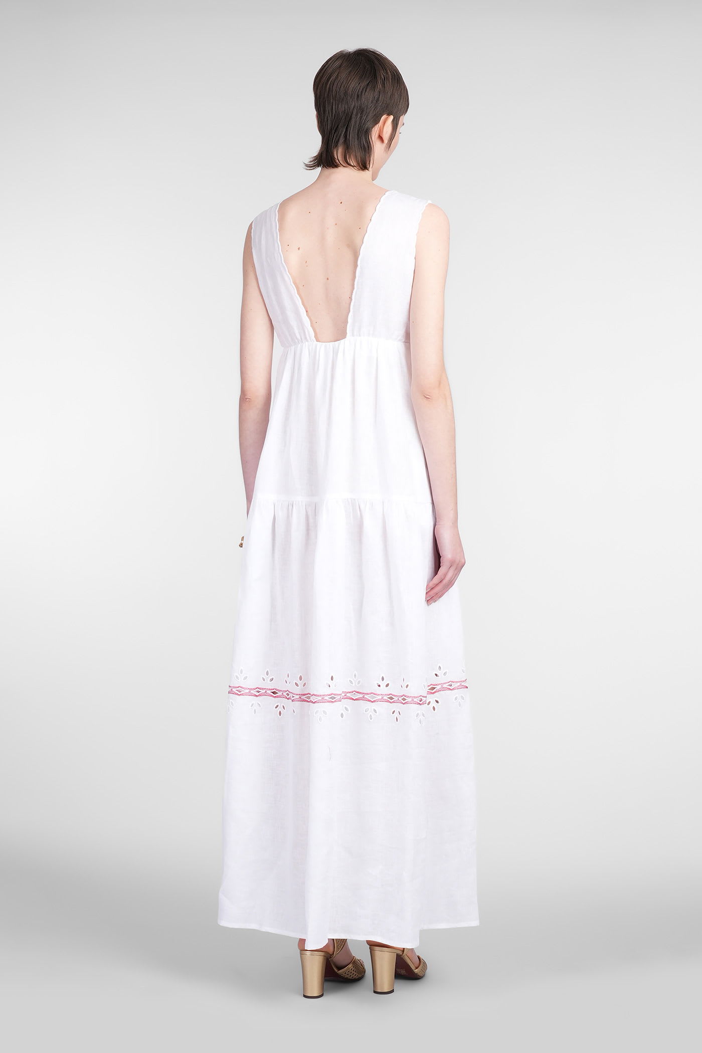 Holy Caftan Embroidery-detail Maxi Dress In White