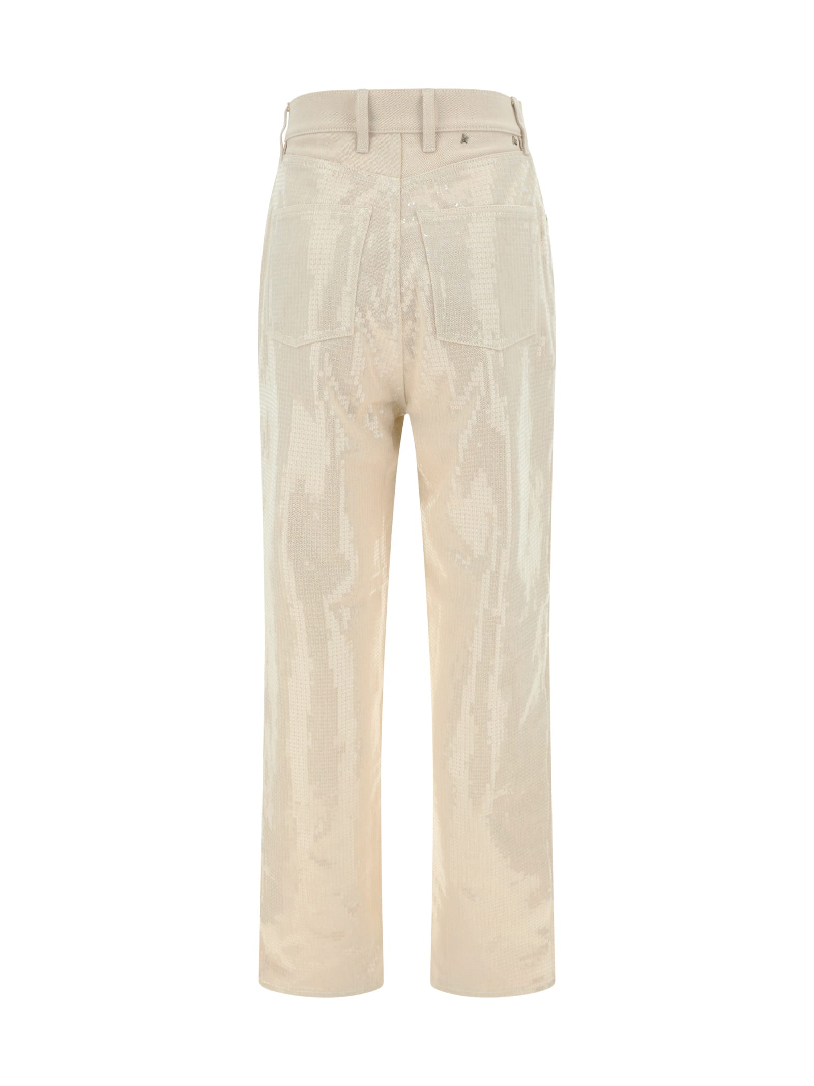 Shop Golden Goose Denim Pants In Beige