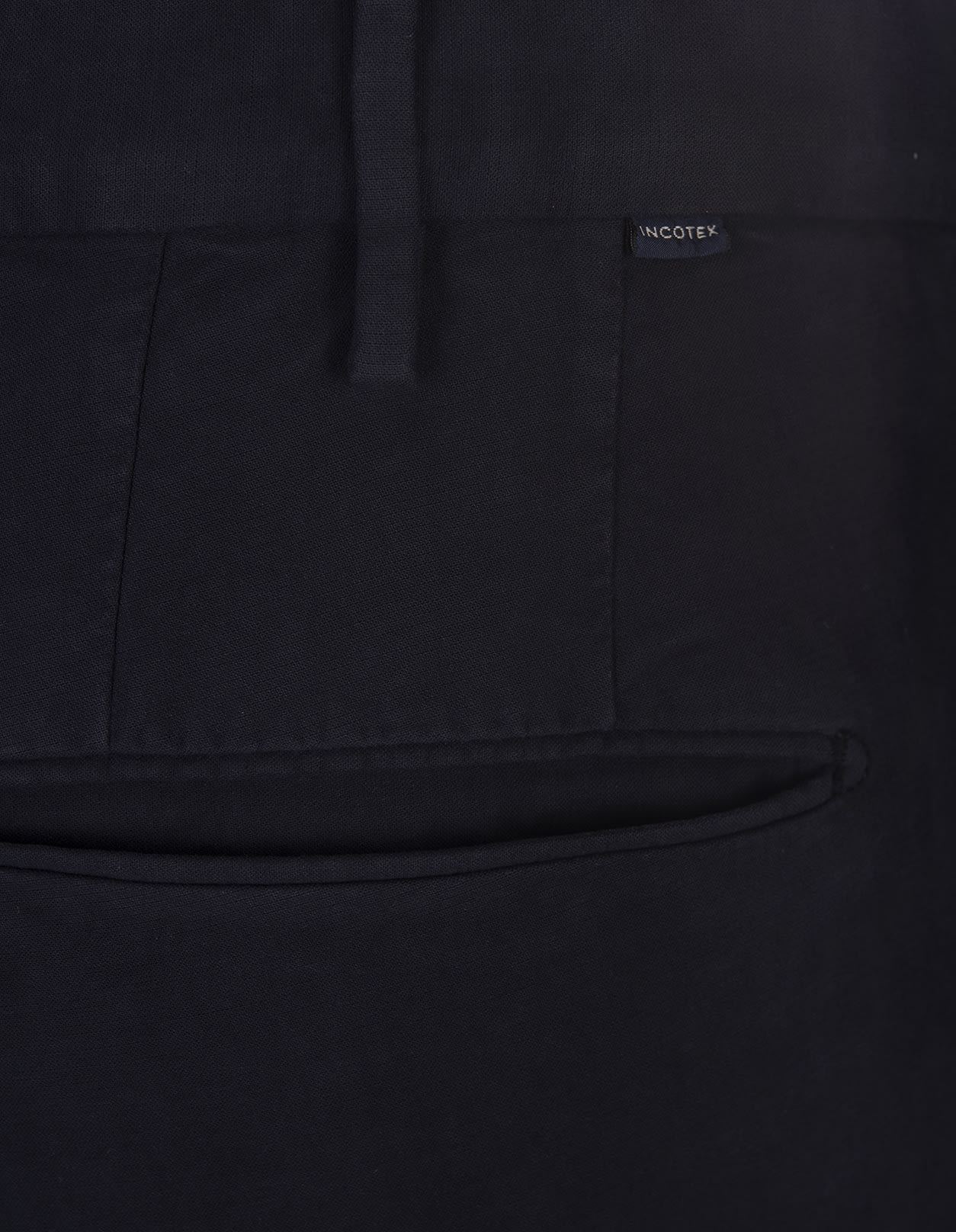 Shop Incotex Slim Fit Trousers In Navy Blue Certified Doeskin