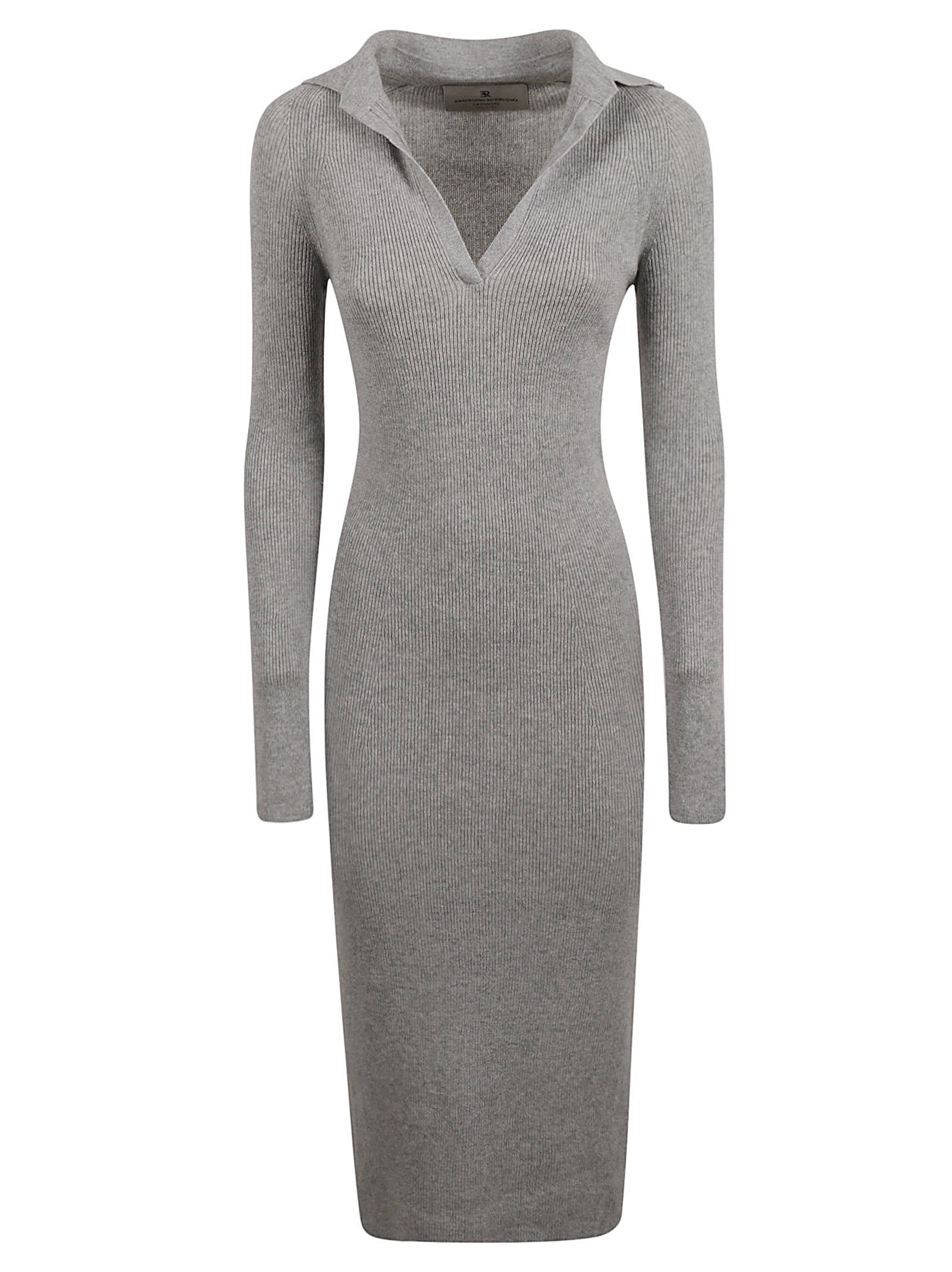 Shop Ermanno Scervino V-neck Knitted Dress In Perla