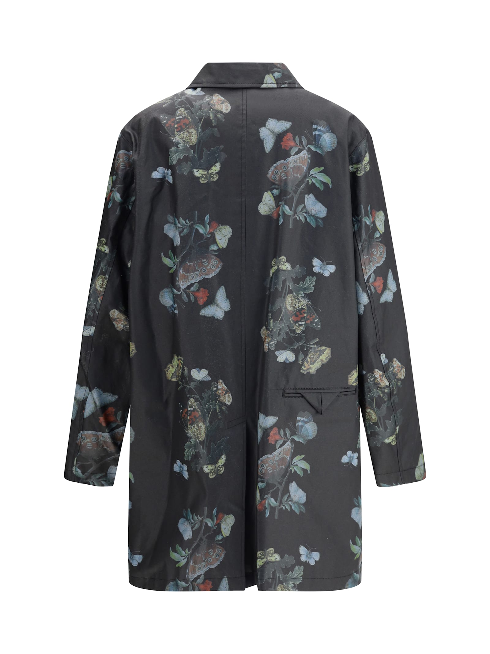 Undercover Waxed Cotton Raincoat In Gray