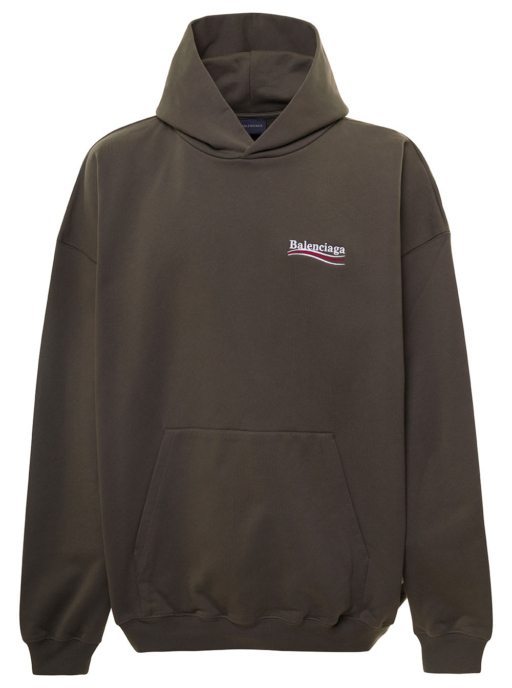 Balenciaga Brown Hoodie With Logo On The Chest And Back In Cotton Man
