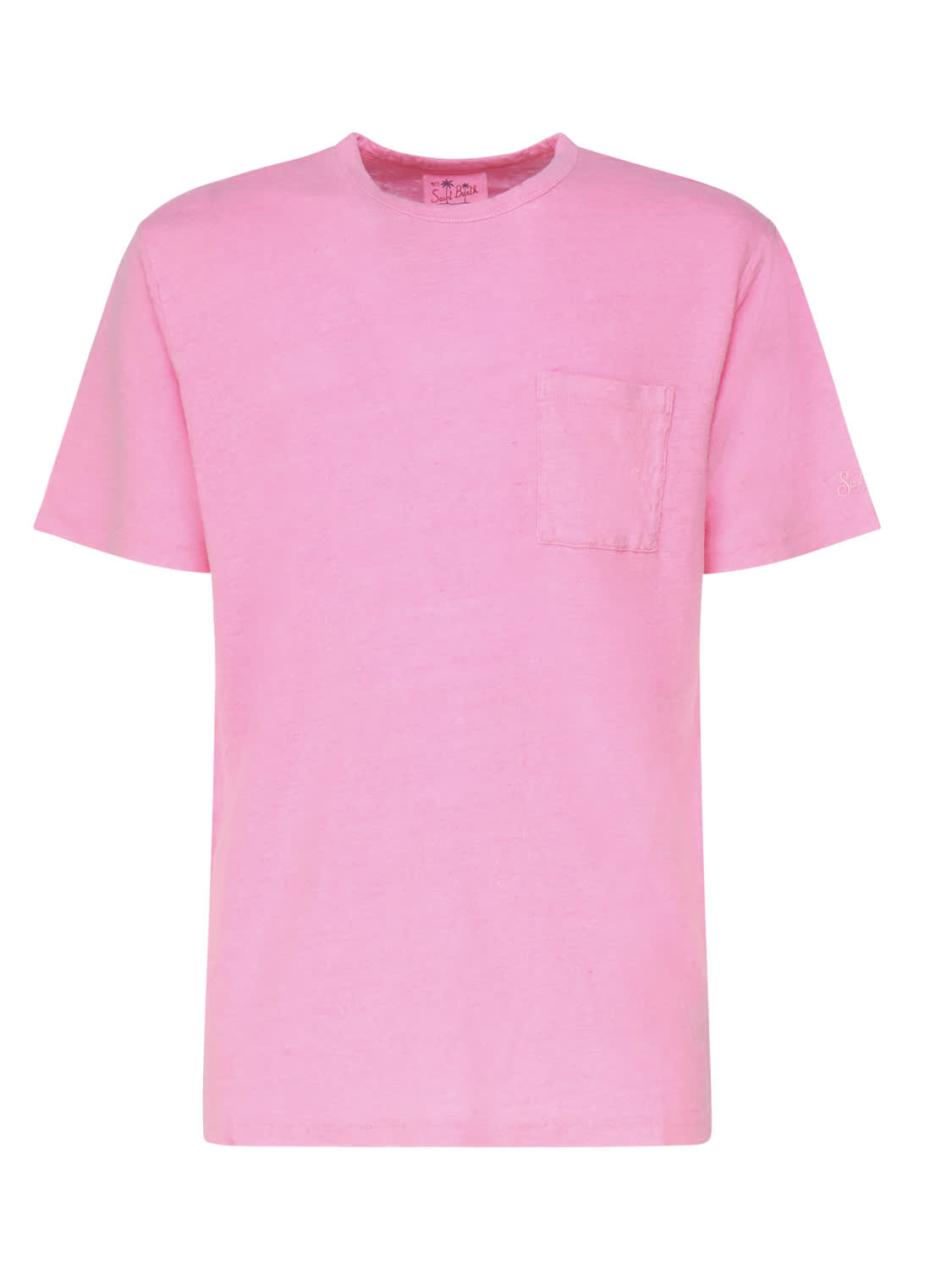 Shop Mc2 Saint Barth Ecstasea Linen T-shirt In Pink