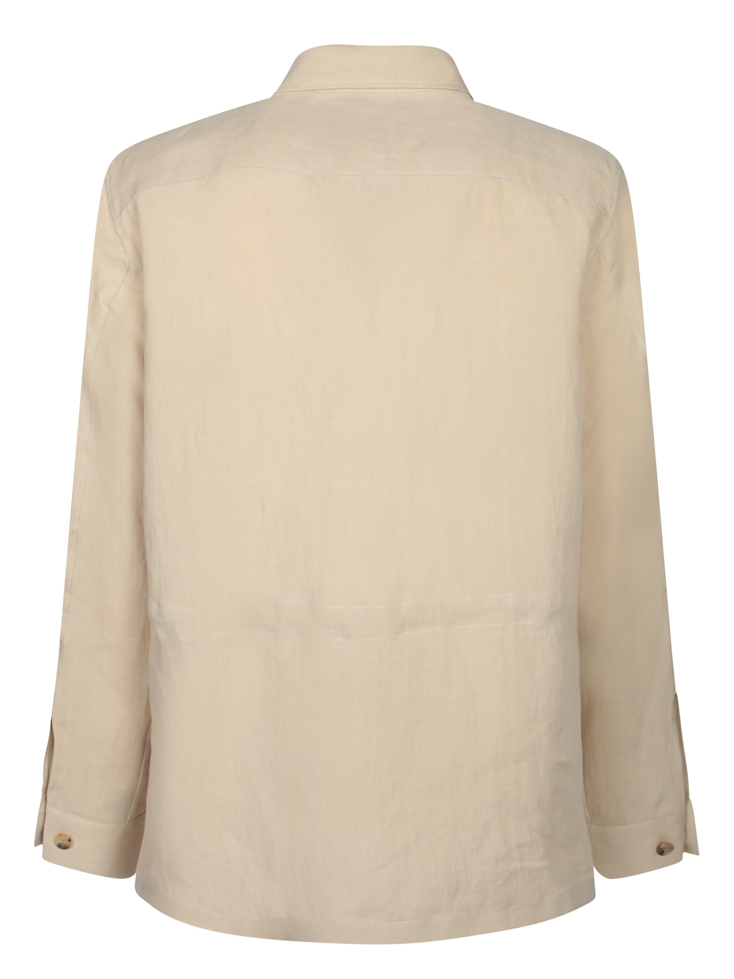Shop Paul Smith Beige Linen Overshirt
