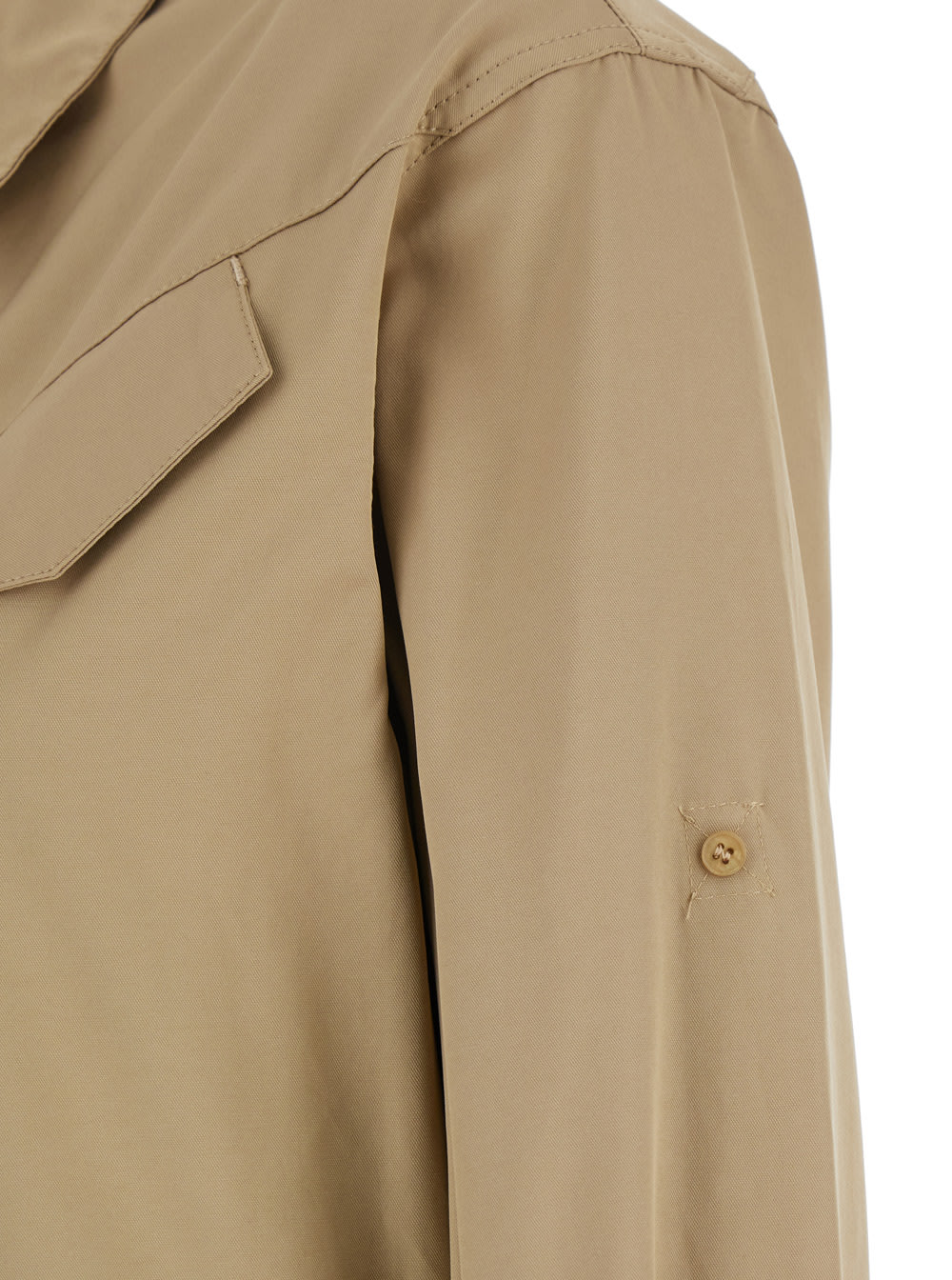 Federica Tosi Beige Jumpsuit With Patch Pockets On The Chest And Belt Loops On The Waist In Fabric Woman In Beige