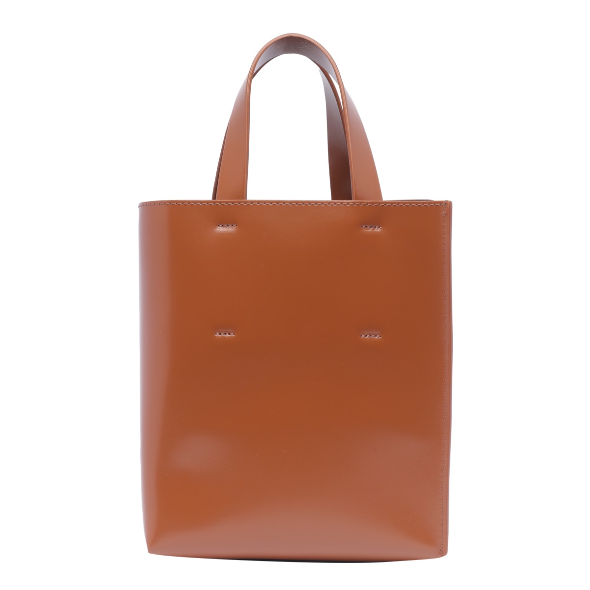 Shop Marni Museo Bag Leather Mini In Brown