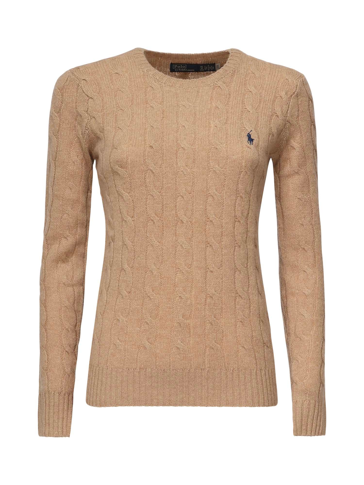 Polo Ralph Lauren Plaited Wool And Cashmere Crew-neck In Brown